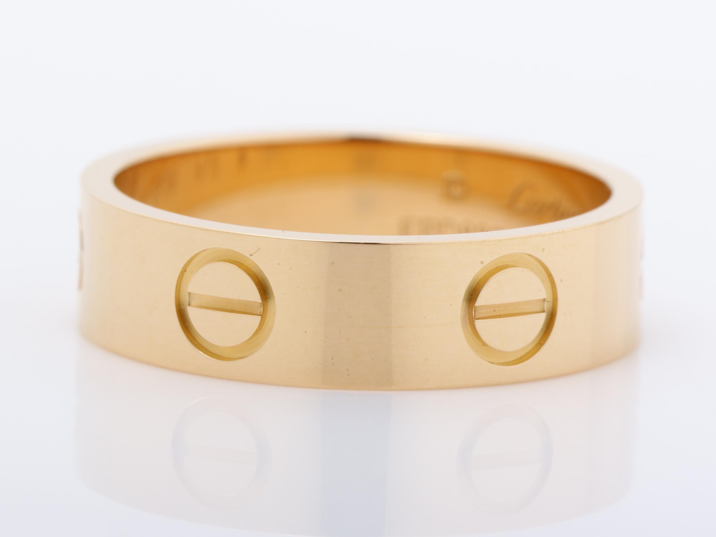 Au750 Rose Gold Love Ring, Wide Band, No Gemstones, Size 55, 5.7g — view 3
