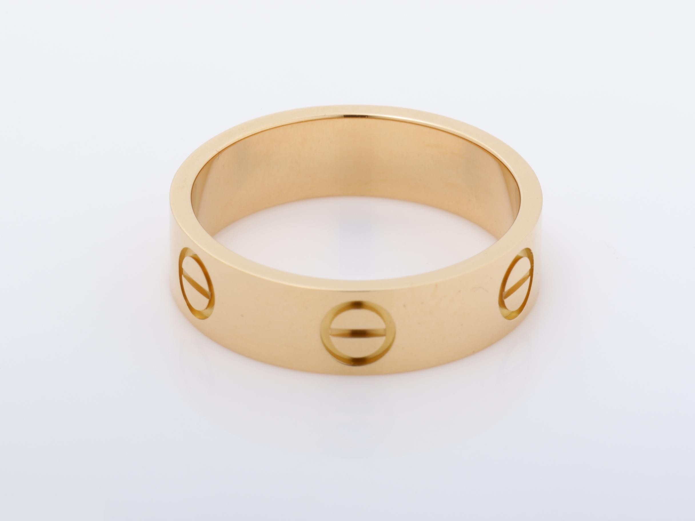 Au750 Rose Gold Love Ring, Wide Band, No Gemstones, Size 55, 5.7g — view 4