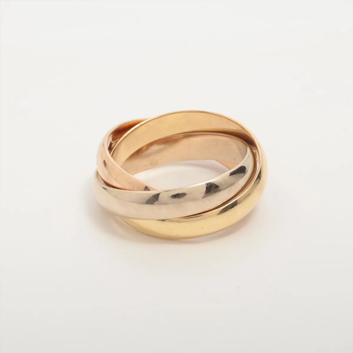 Trinity Ring 750 (YG x PG x WG) 6.5g Size 48 O6904J (Sold finish, some holes, — view 2