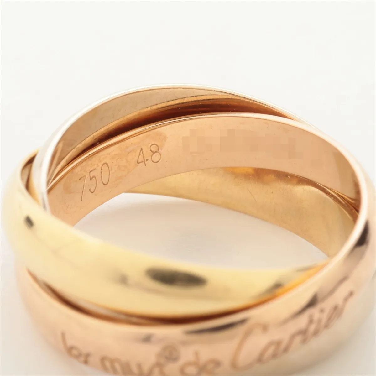 Trinity Ring 750 (YG x PG x WG) 6.5g Size 48 O6904J (Sold finish, some holes, — view 3