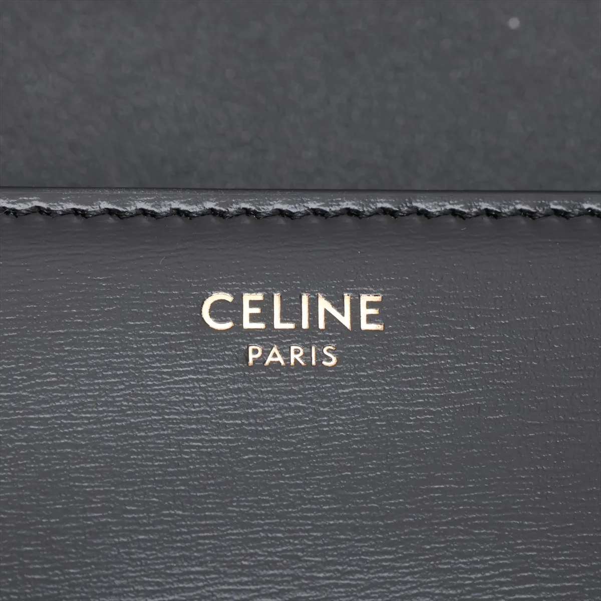 Triomphe Claude Leather Shoulder Bag, Black — view 8
