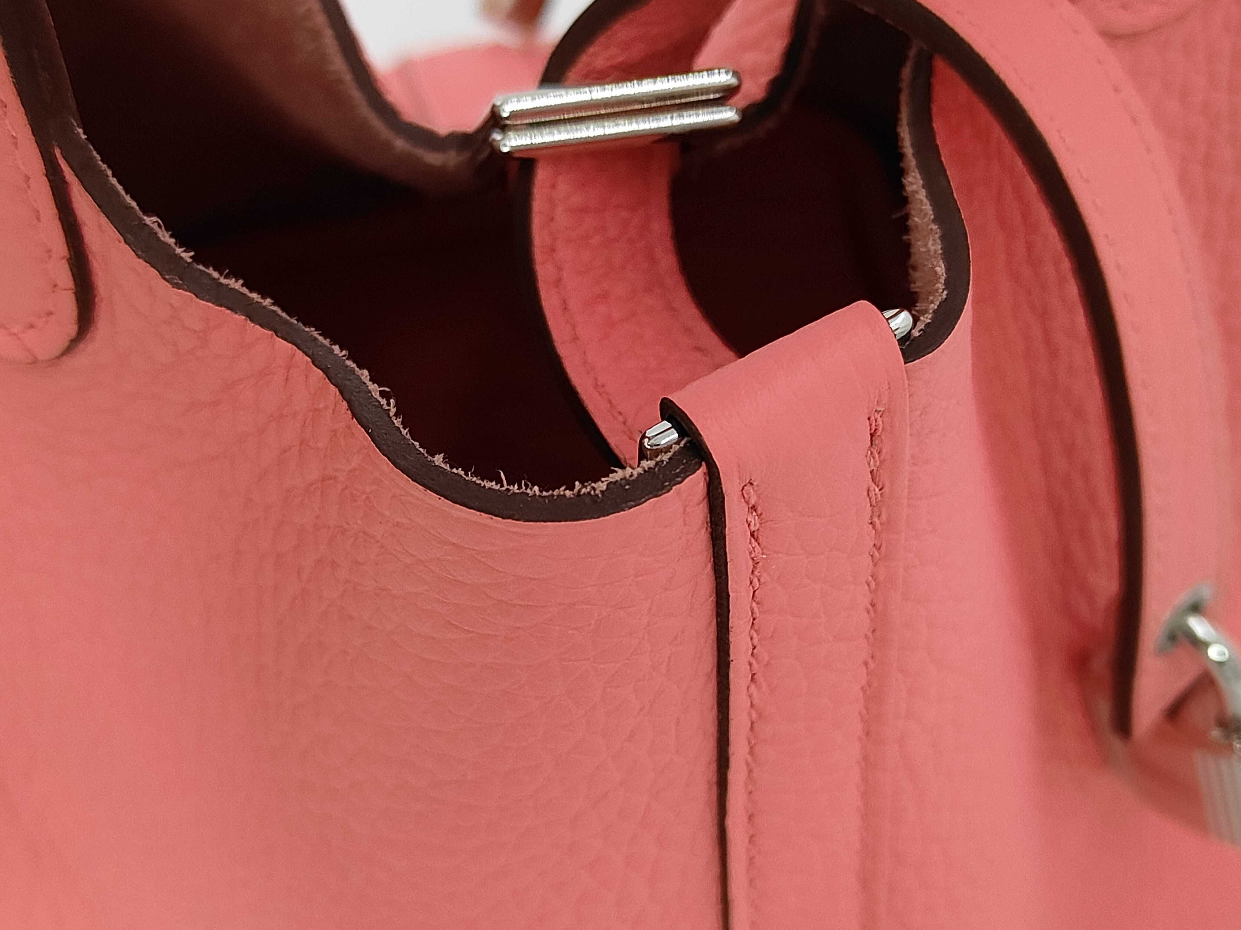 Picotin Lock 18 Silver Hardware K Stamp Rose Azalee Taurillon Clemence Handbag — view 13