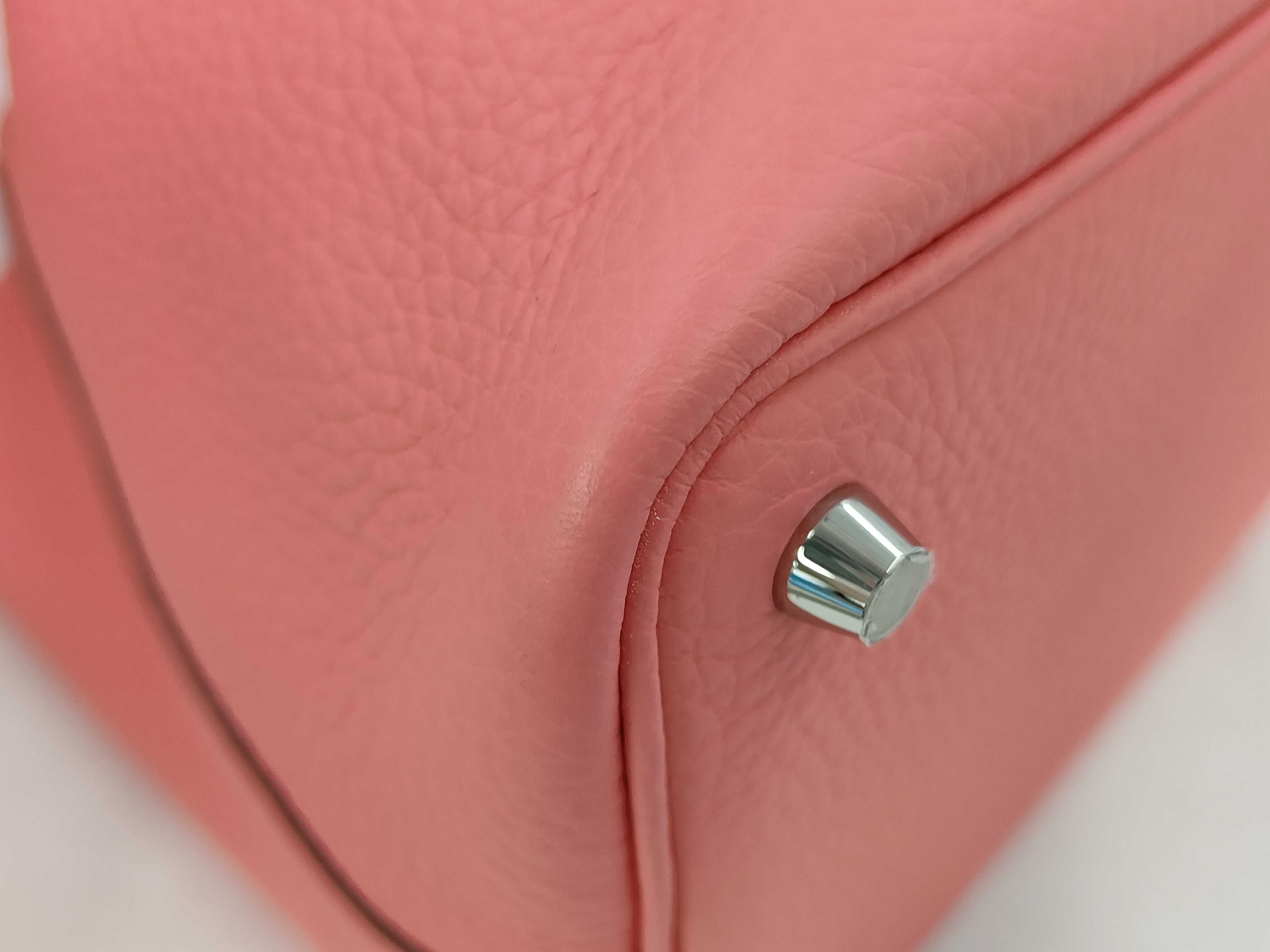 Picotin Lock 18 Silver Hardware K Stamp Rose Azalee Taurillon Clemence Handbag — view 3