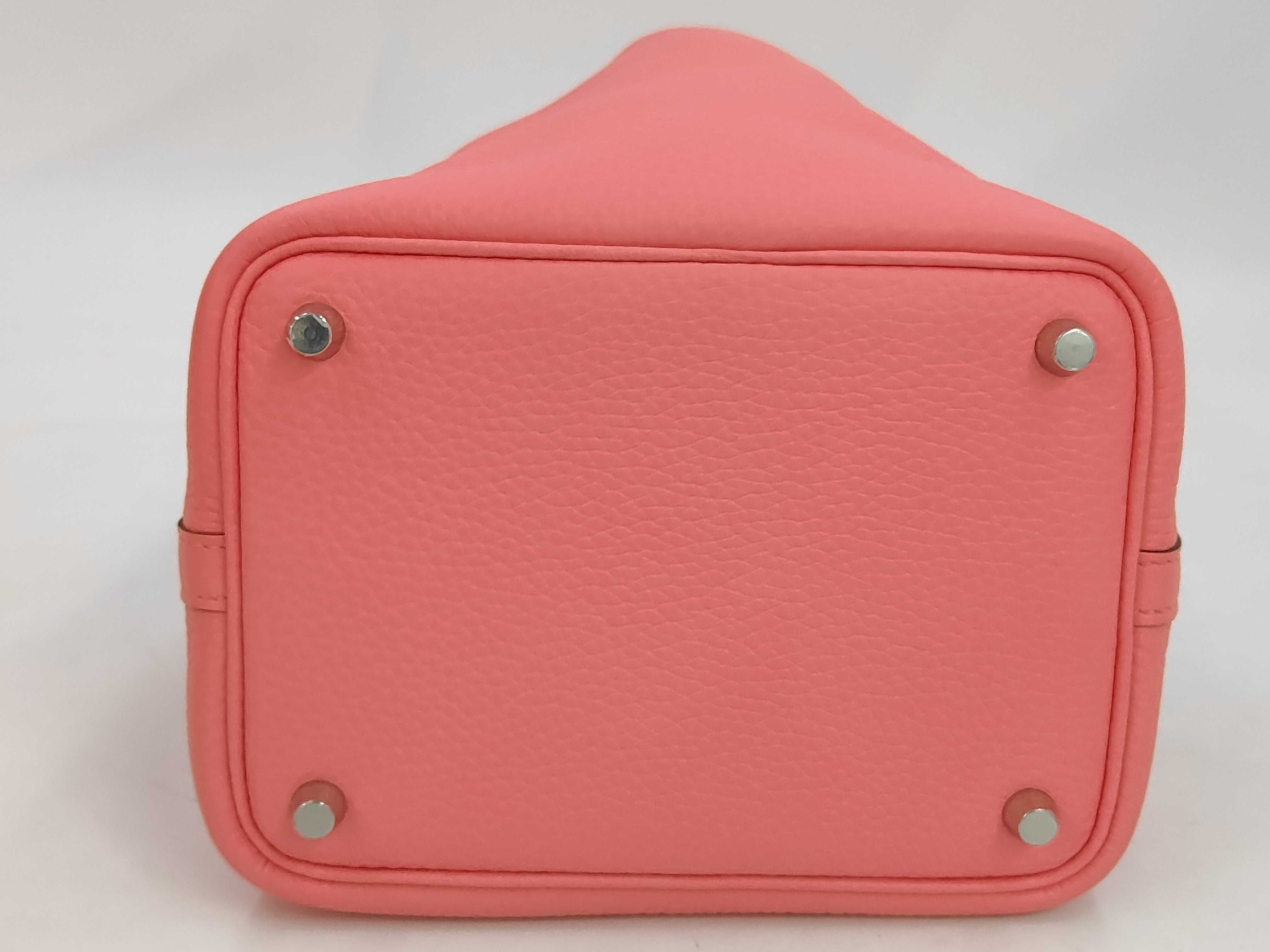 Picotin Lock 18 Silver Hardware K Stamp Rose Azalee Taurillon Clemence Handbag — view 4