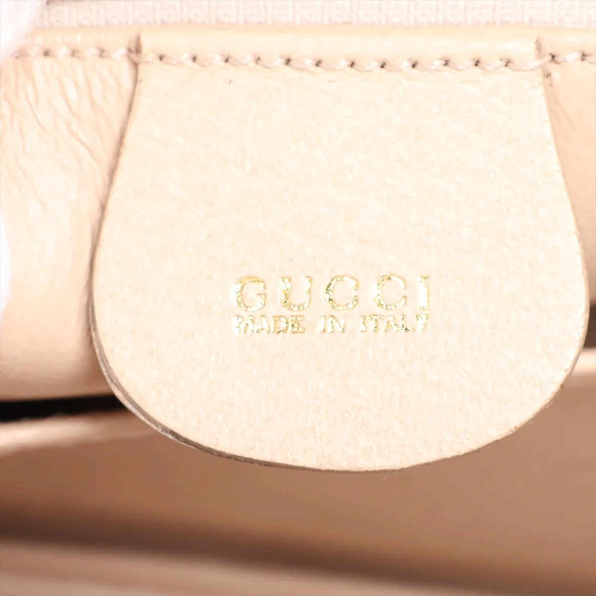 Bamboo Leather 2-Way Handbag, Beige, with Mirror — view 12