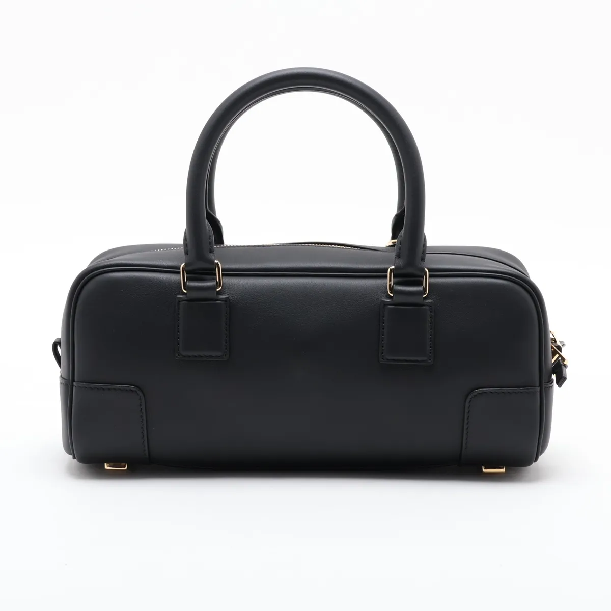 Amazona 23 Cropped Leather 2-Way Handbag, Black — view 2