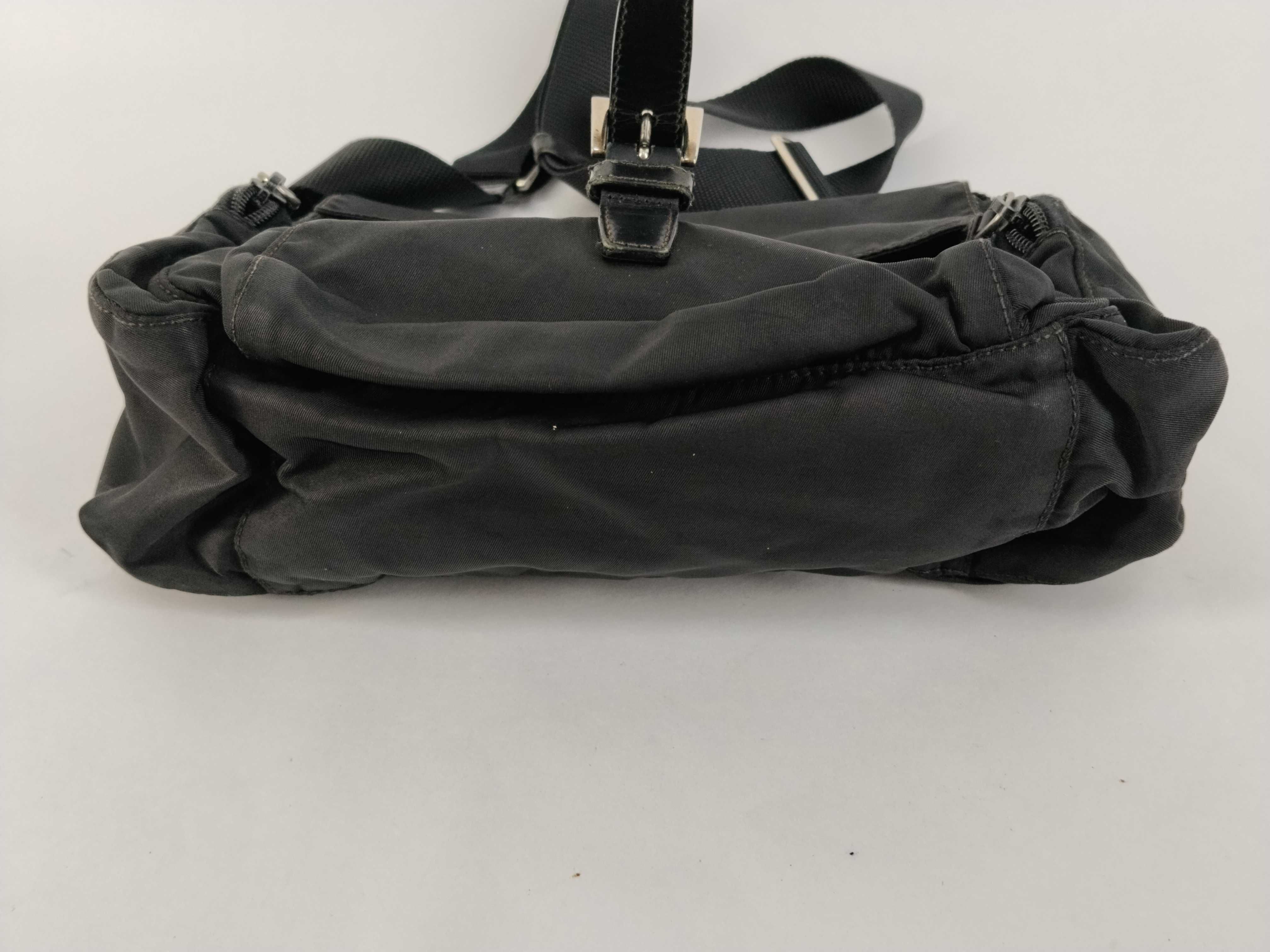 Nylon Shoulder Bag, Black Nylon Shoulder Bag — view 7