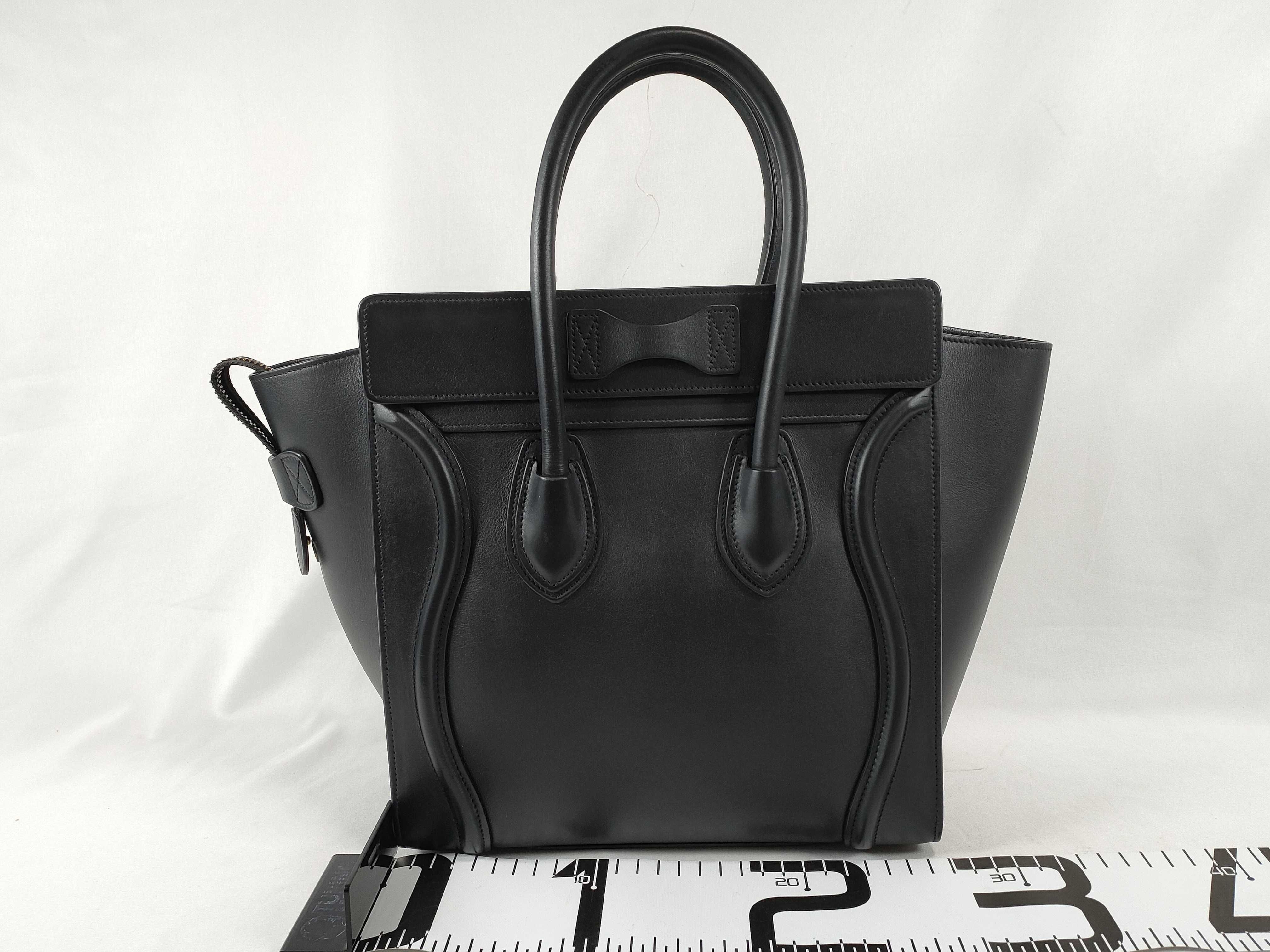 FR- Luggage Micro Shopper Leather Handbag Black — view 2