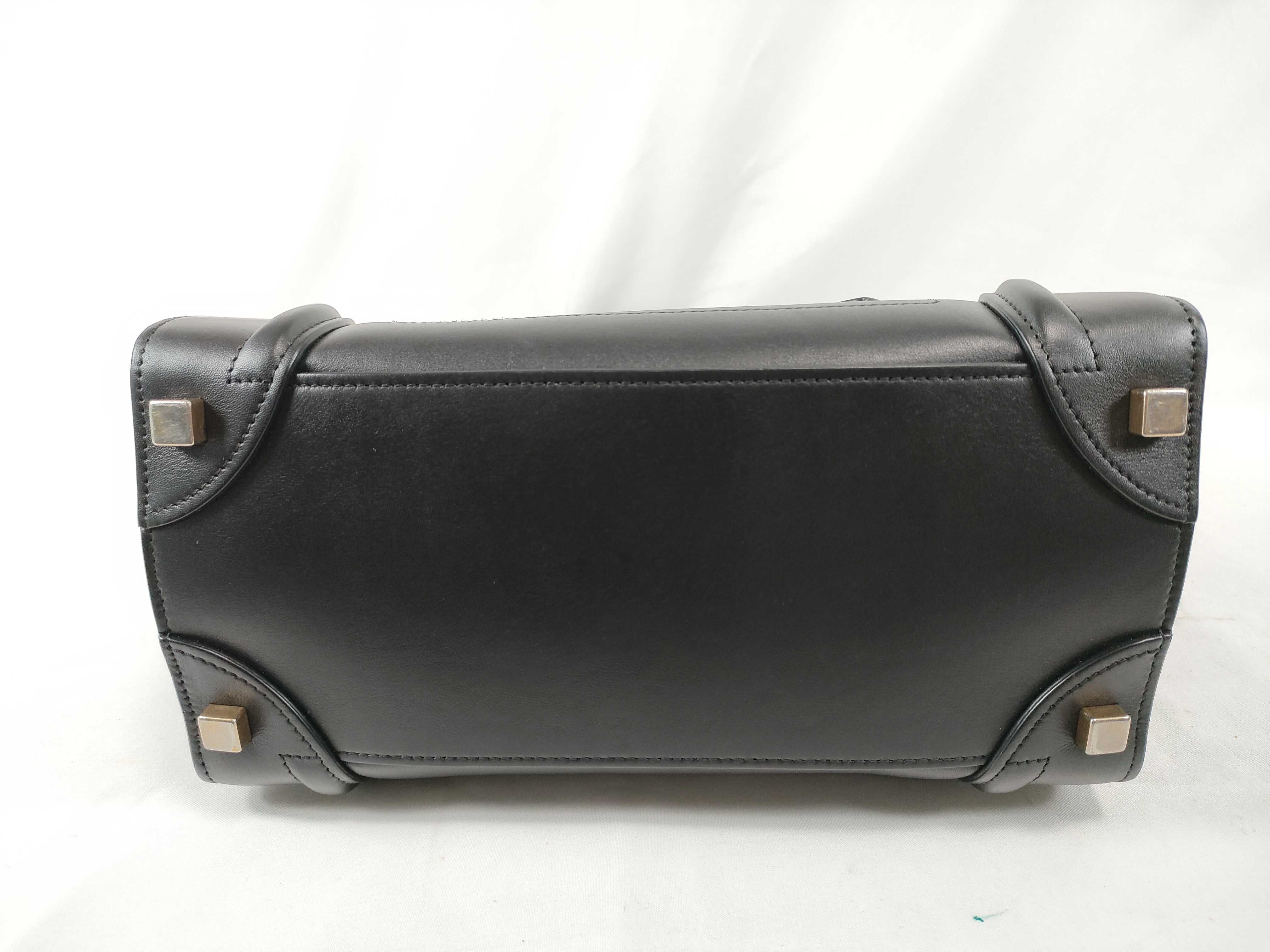 FR- Luggage Micro Shopper Leather Handbag Black — view 8
