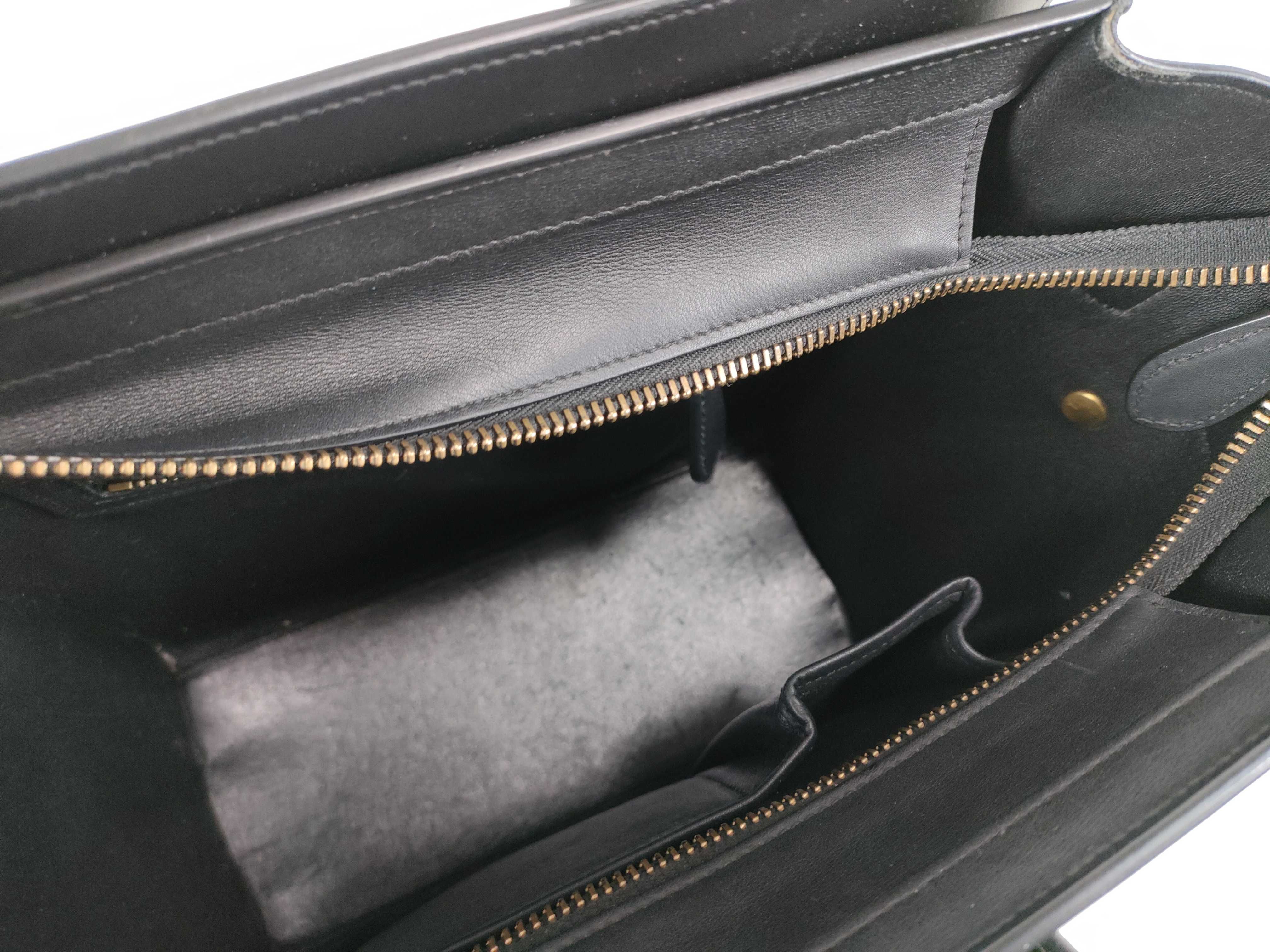 FR- Luggage Micro Shopper Leather Handbag Black — view 10