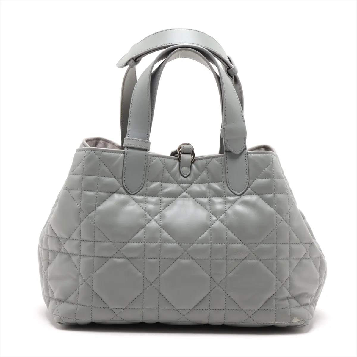 Macro Cannage Toujours Leather Handbag, Gray, Lucky Star — view 2