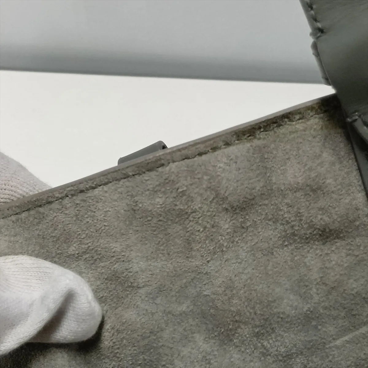 Macro Cannage Toujours Leather Handbag, Gray, Lucky Star — view 12