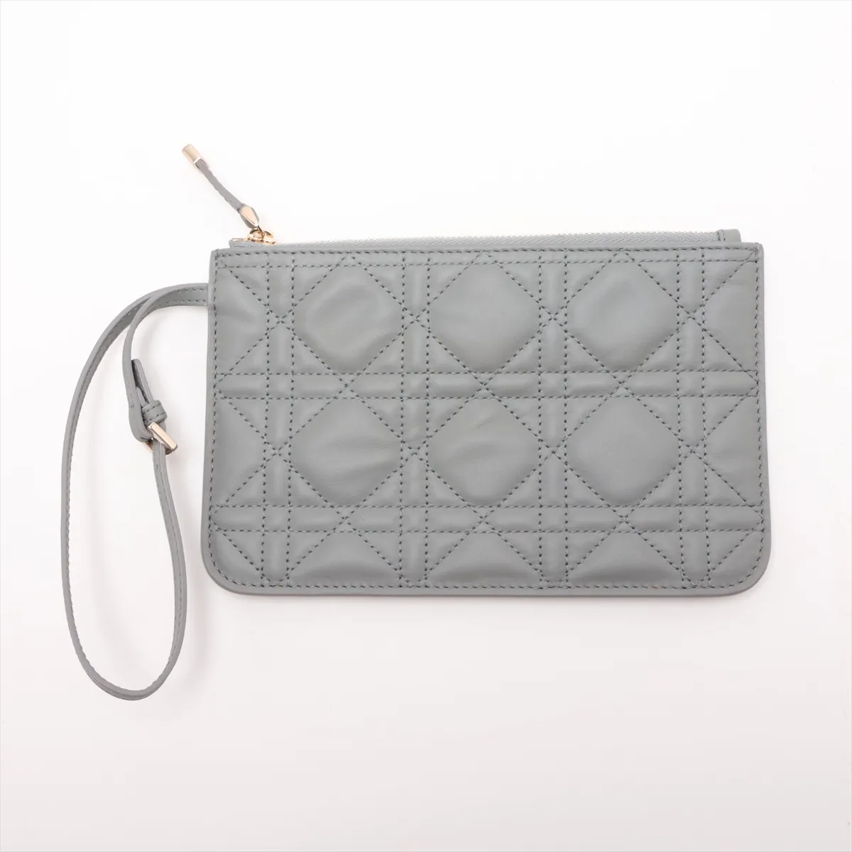 Macro Cannage Toujours Leather Handbag, Gray, Lucky Star — view 10