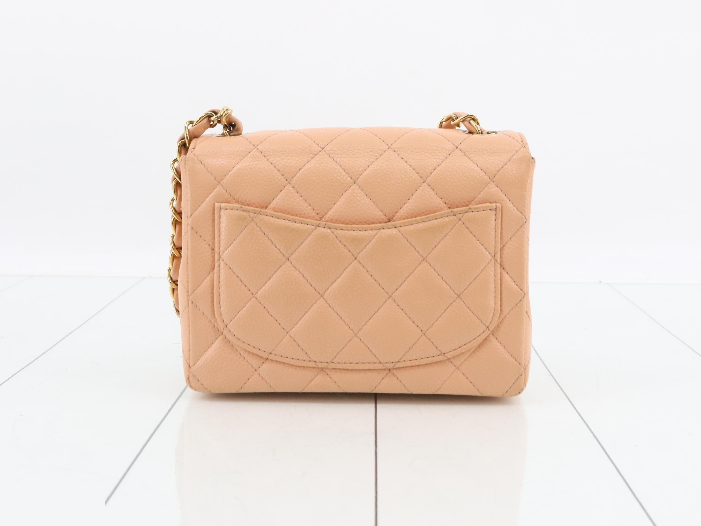 Mini Mat 17 Chain Shoulder Bag, Caviar Pink Beige, No. 8 — view 2