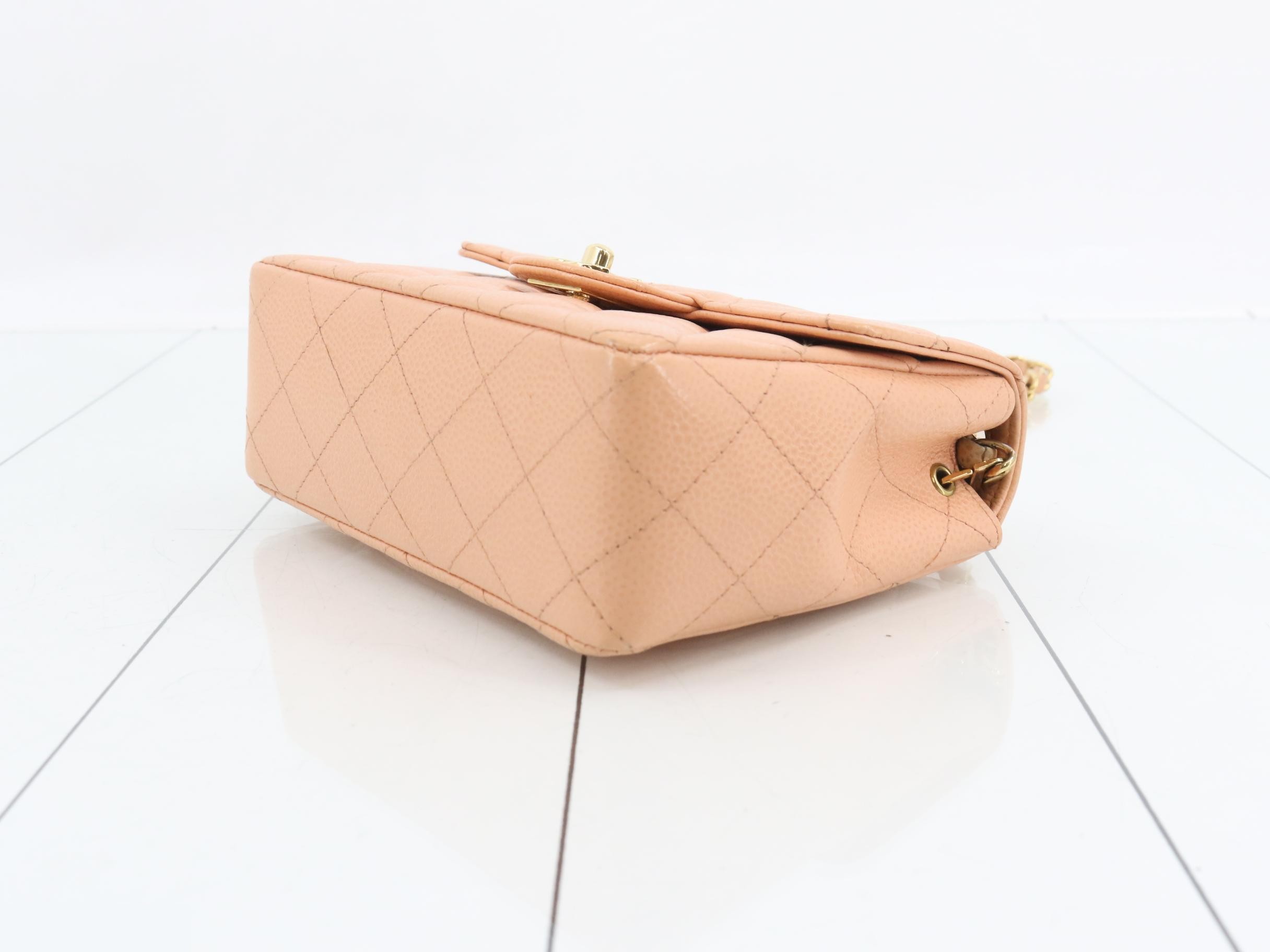 Mini Mat 17 Chain Shoulder Bag, Caviar Pink Beige, No. 8 — view 6
