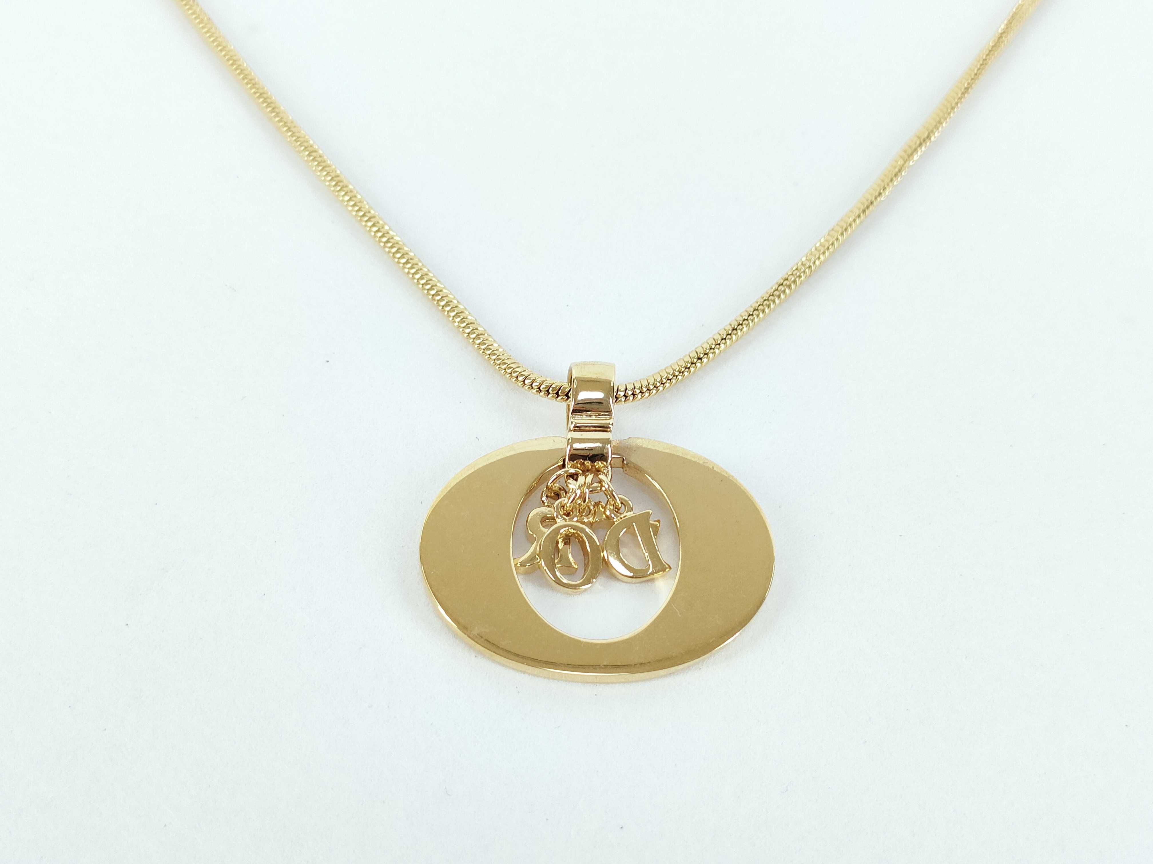 Logo Gold Snake Chain Necklace — view 2
