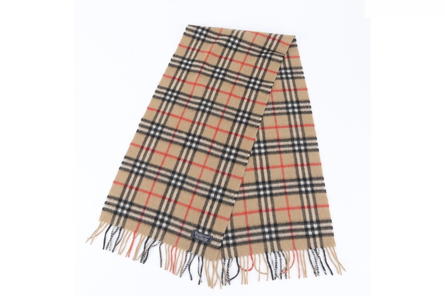 100% Cashmere Check Pattern Scarf