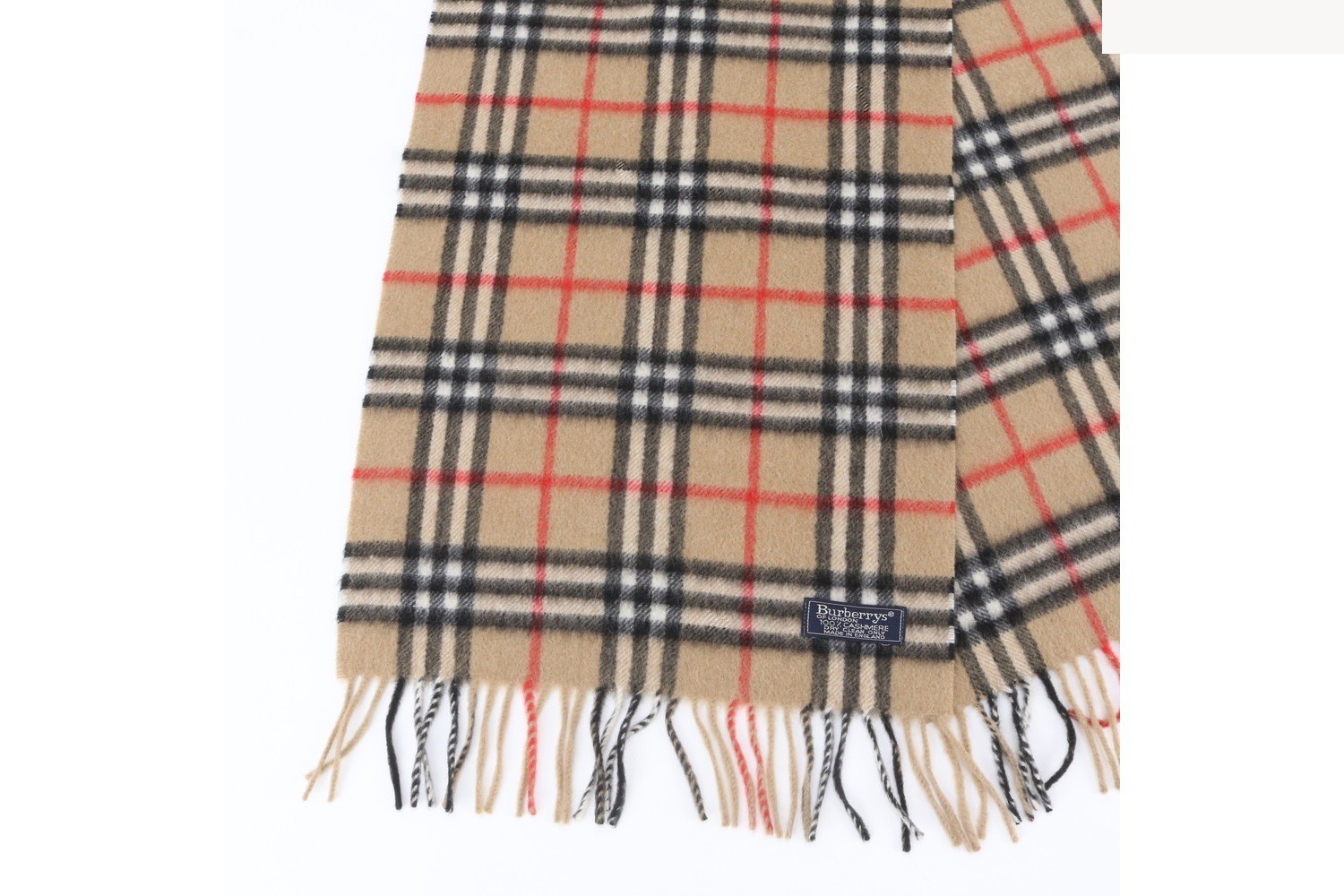 100% Cashmere Check Pattern Scarf — view 2