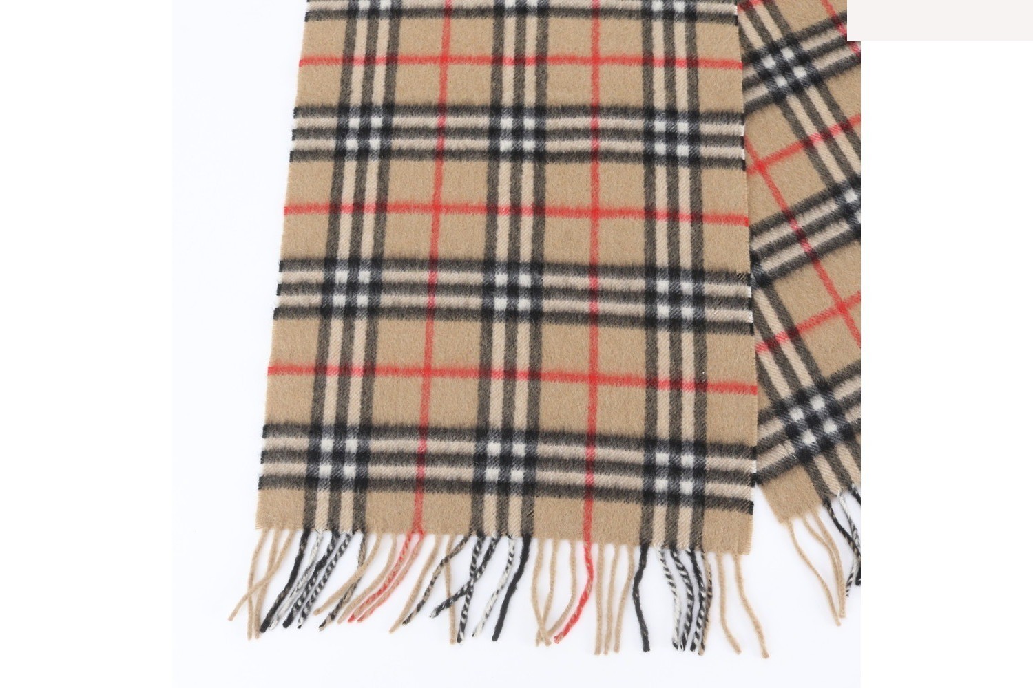 100% Cashmere Check Pattern Scarf — view 3