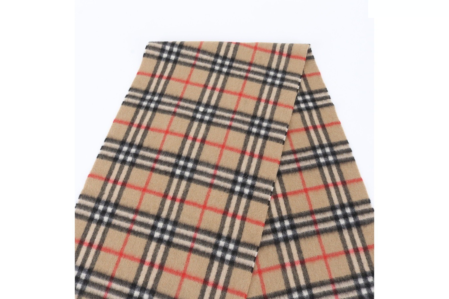 100% Cashmere Check Pattern Scarf — view 4