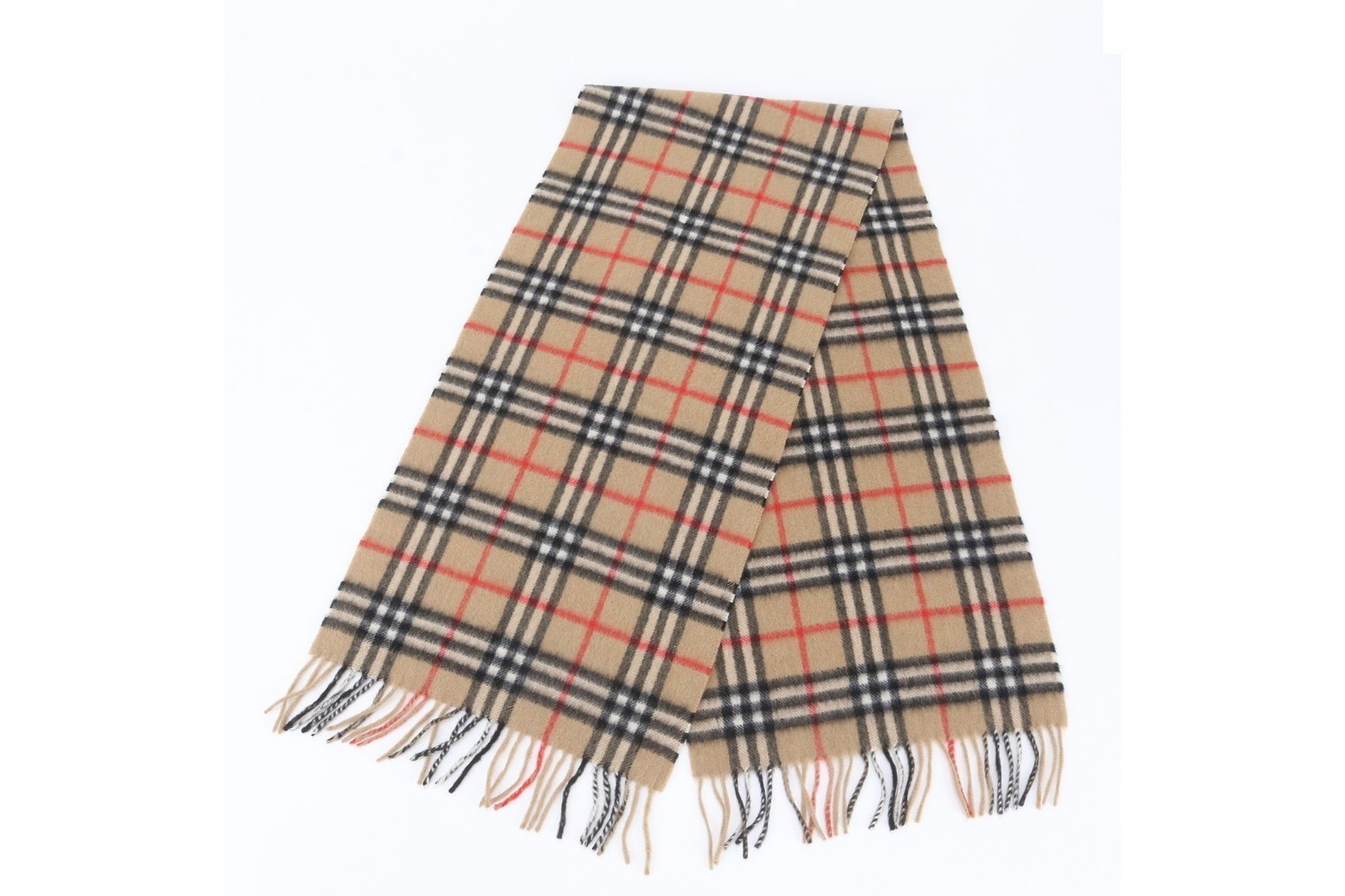 100% Cashmere Check Pattern Scarf — view 5