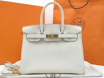 Birkin 30 Togo Leather Craie Gold Hardware W Stamp Tote Bag