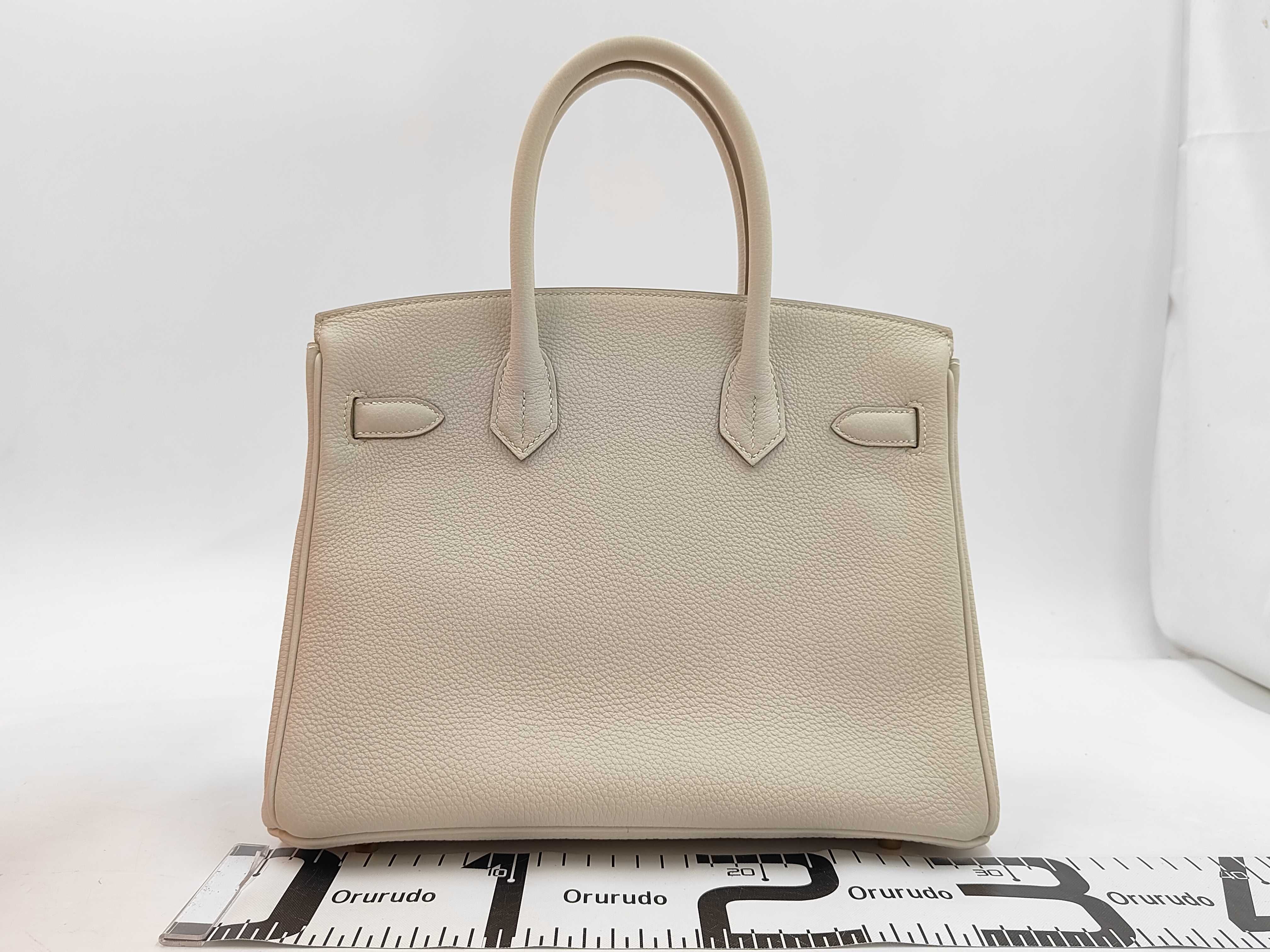 Birkin 30 Togo Leather Craie Gold Hardware W Stamp Tote Bag — view 2