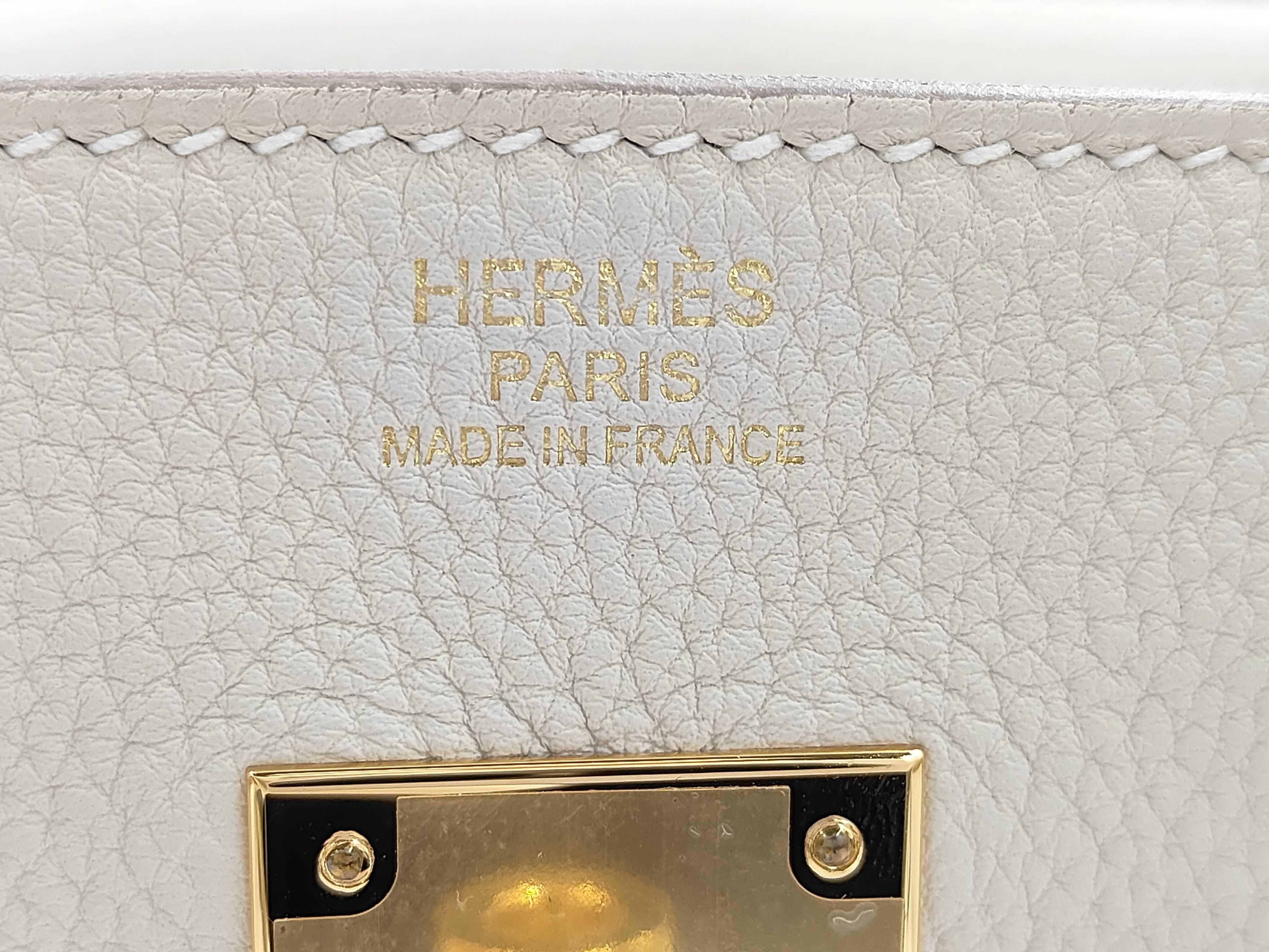 Birkin 30 Togo Leather Craie Gold Hardware W Stamp Tote Bag — view 12