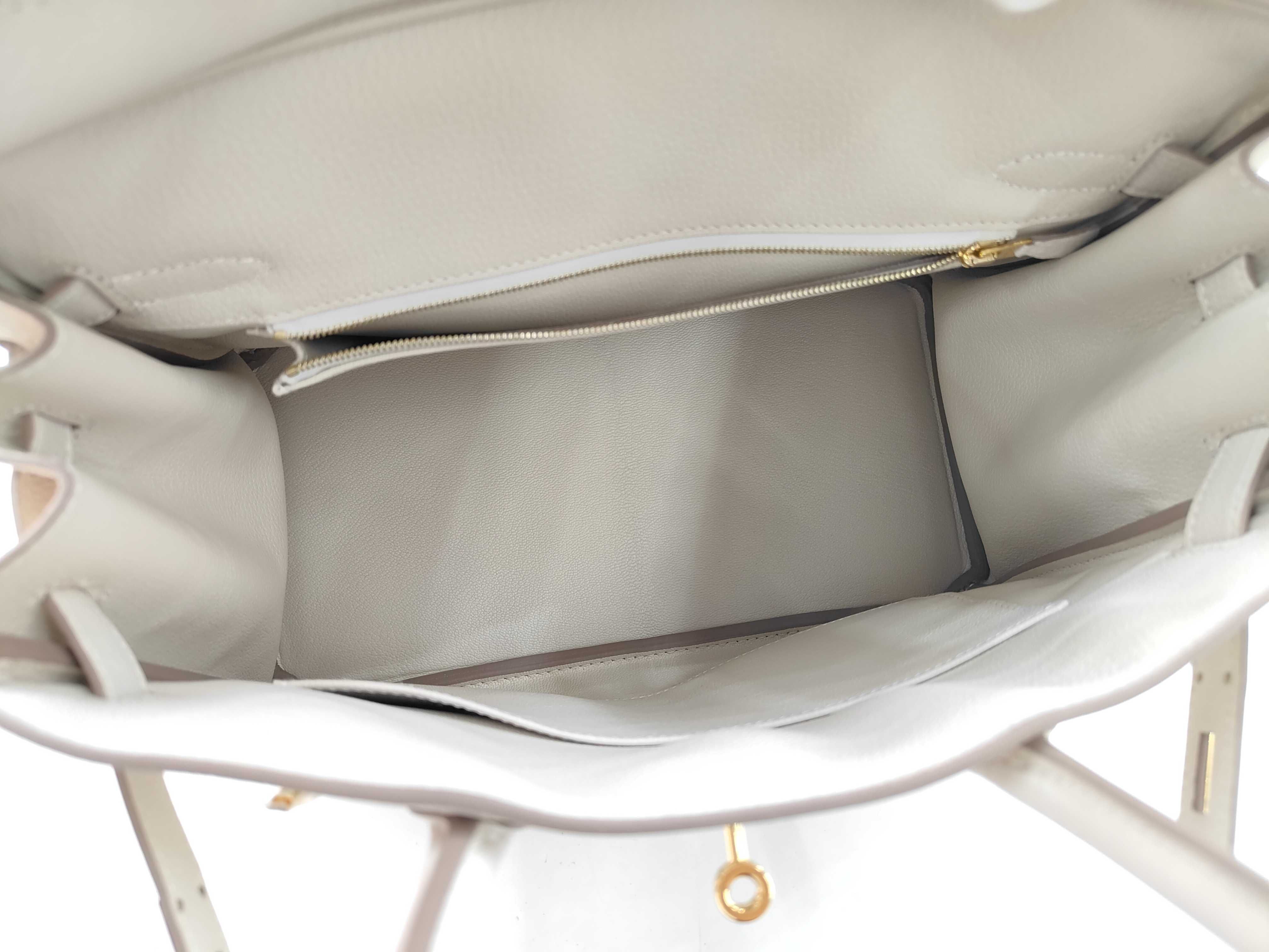 Birkin 30 Togo Leather Craie Gold Hardware W Stamp Tote Bag — view 9