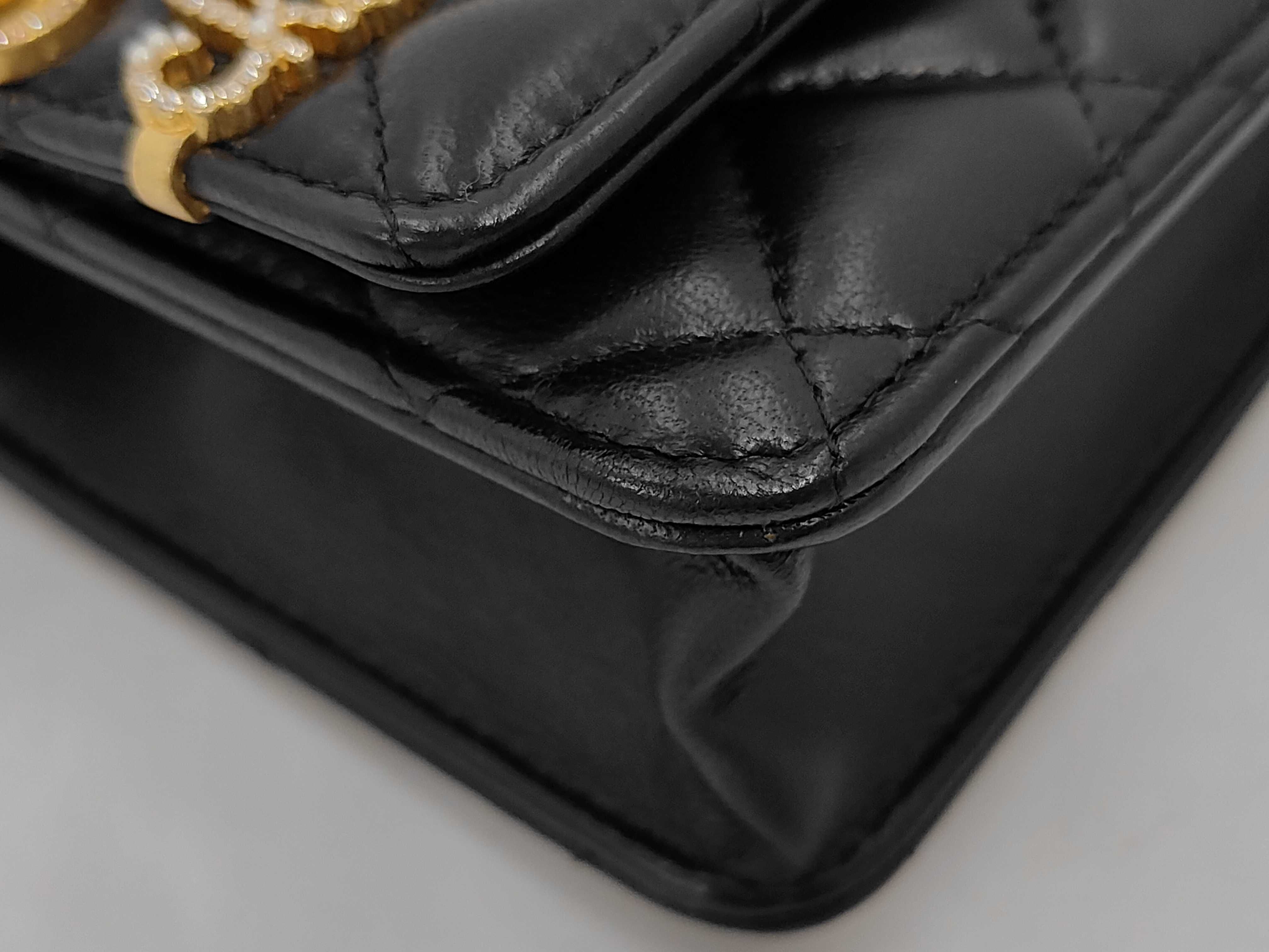 WOC Chain Wallet, Black, No Card Holder, Shoulder Bag — view 3