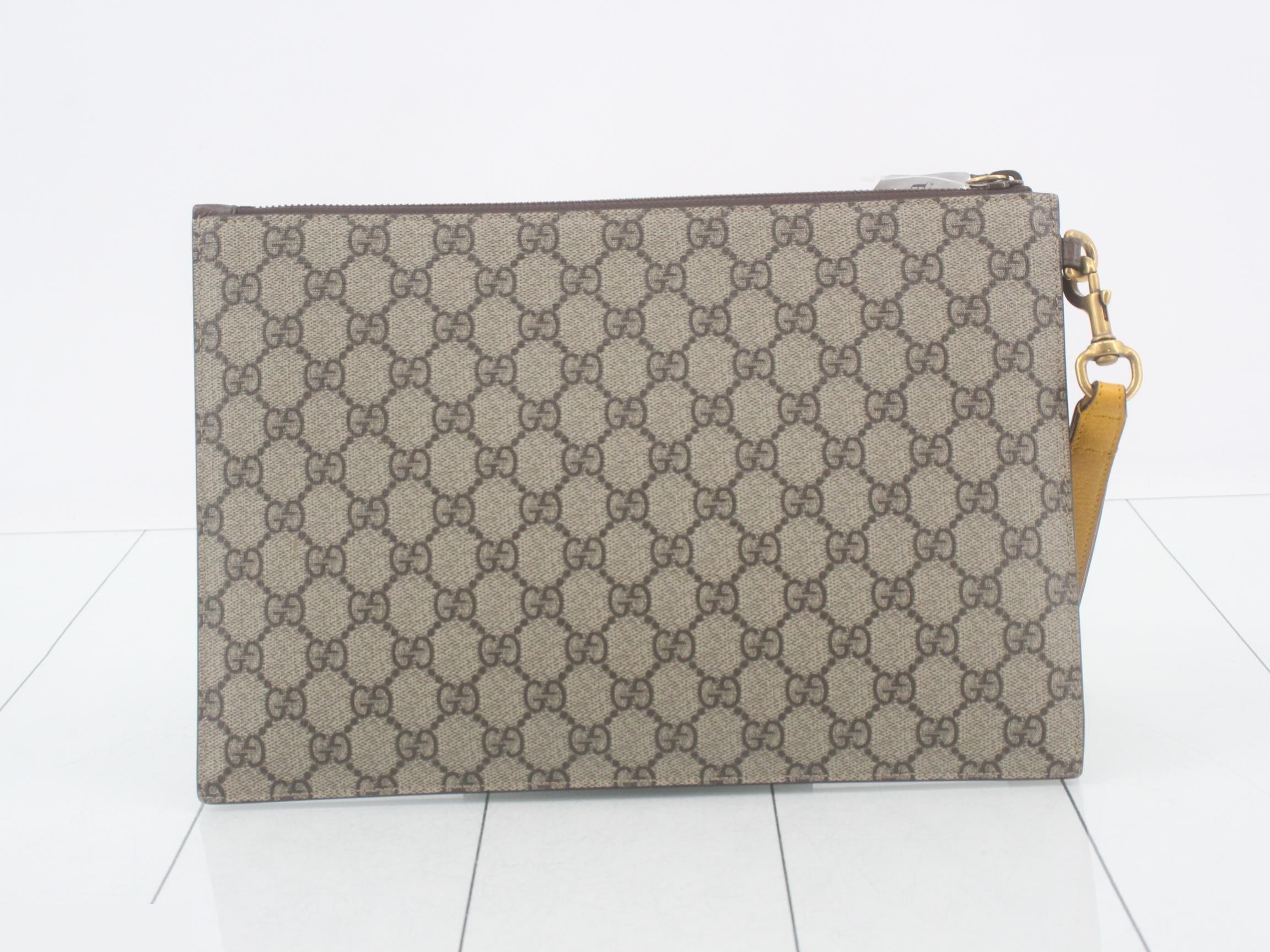 GG Supreme Tiger Head Clutch Bag with Short Strap — view 2