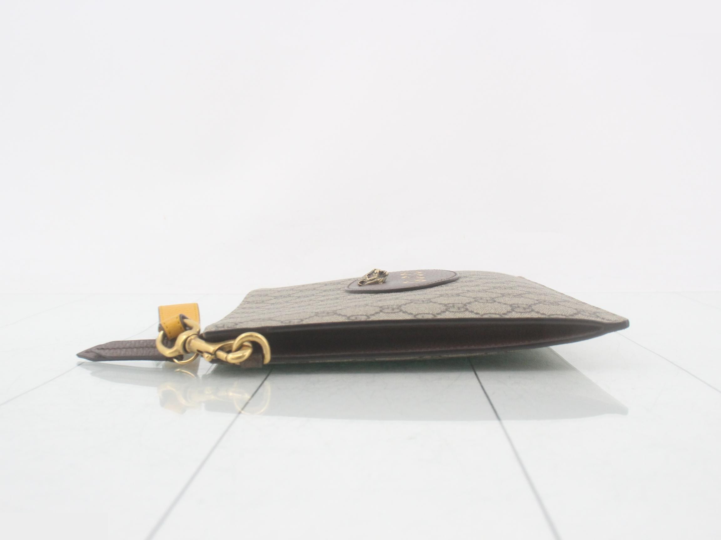 GG Supreme Tiger Head Clutch Bag with Short Strap — view 4