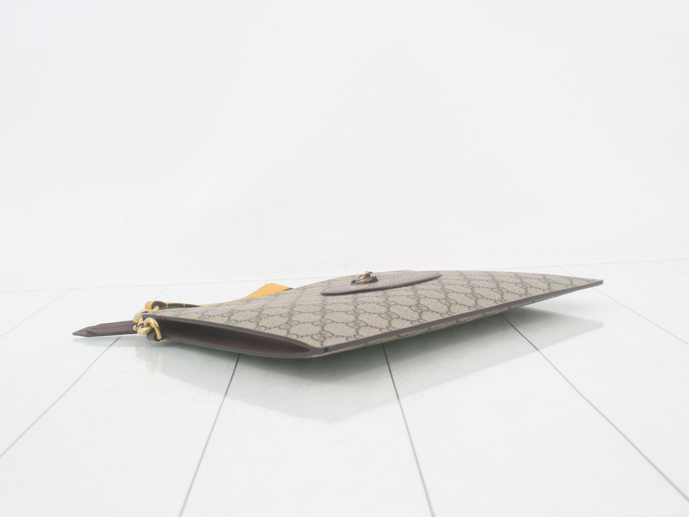 GG Supreme Tiger Head Clutch Bag with Short Strap — view 5