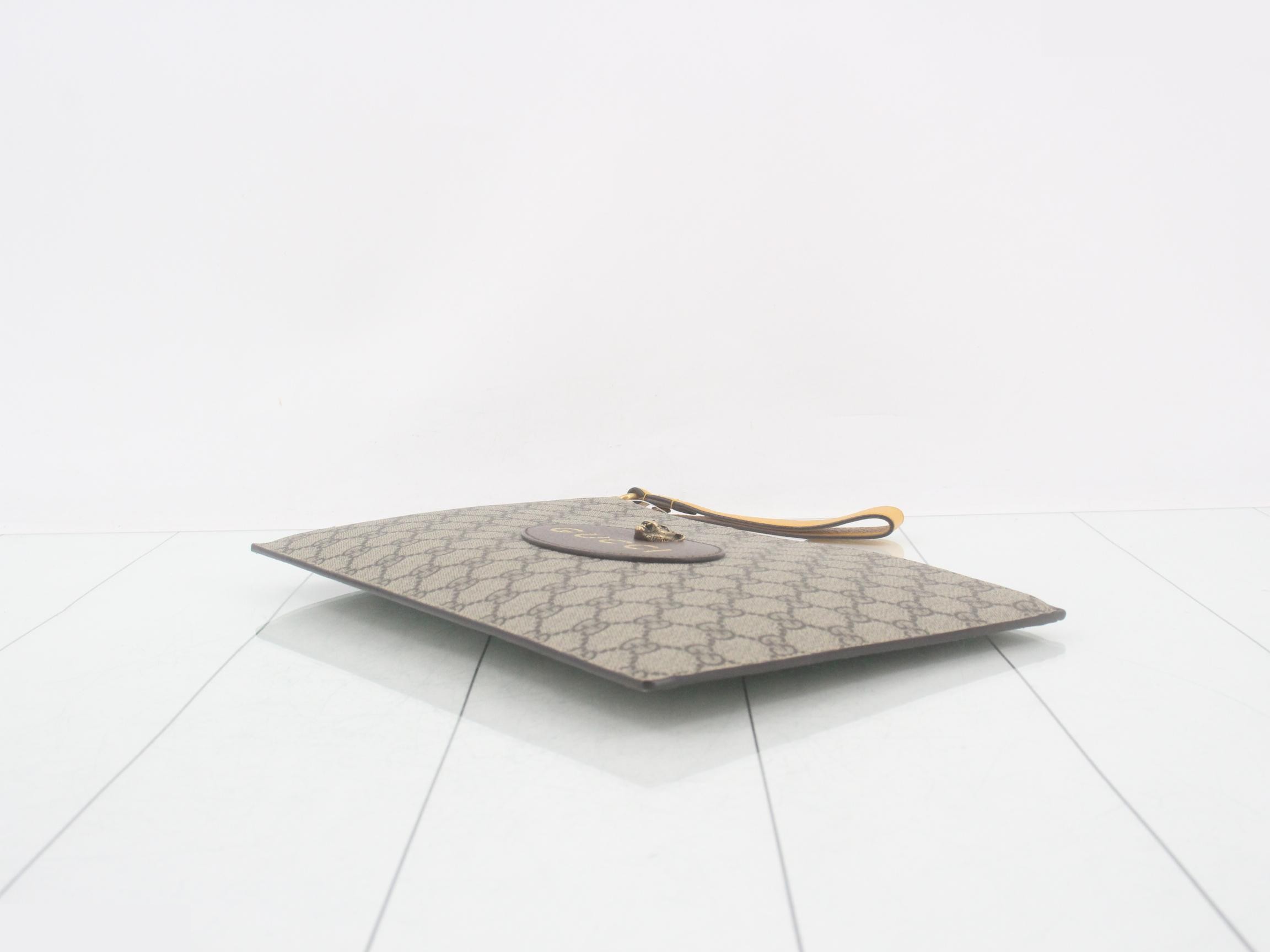 GG Supreme Tiger Head Clutch Bag with Short Strap — view 6