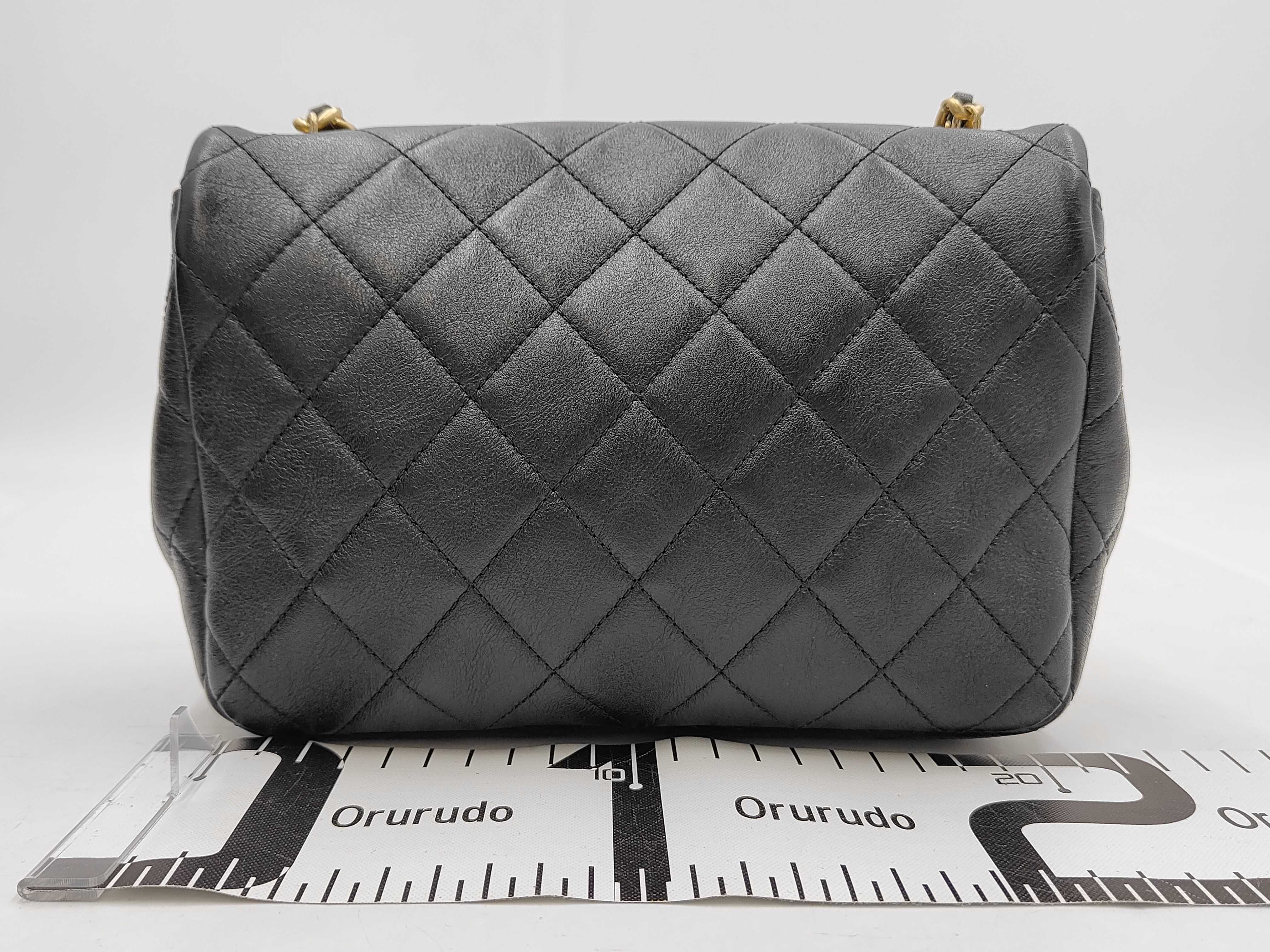 Matelassé Chain Shoulder Bag, Black Lambskin, Pearl Coco Mark, Pearl Chain Shoulder Bag — view 2