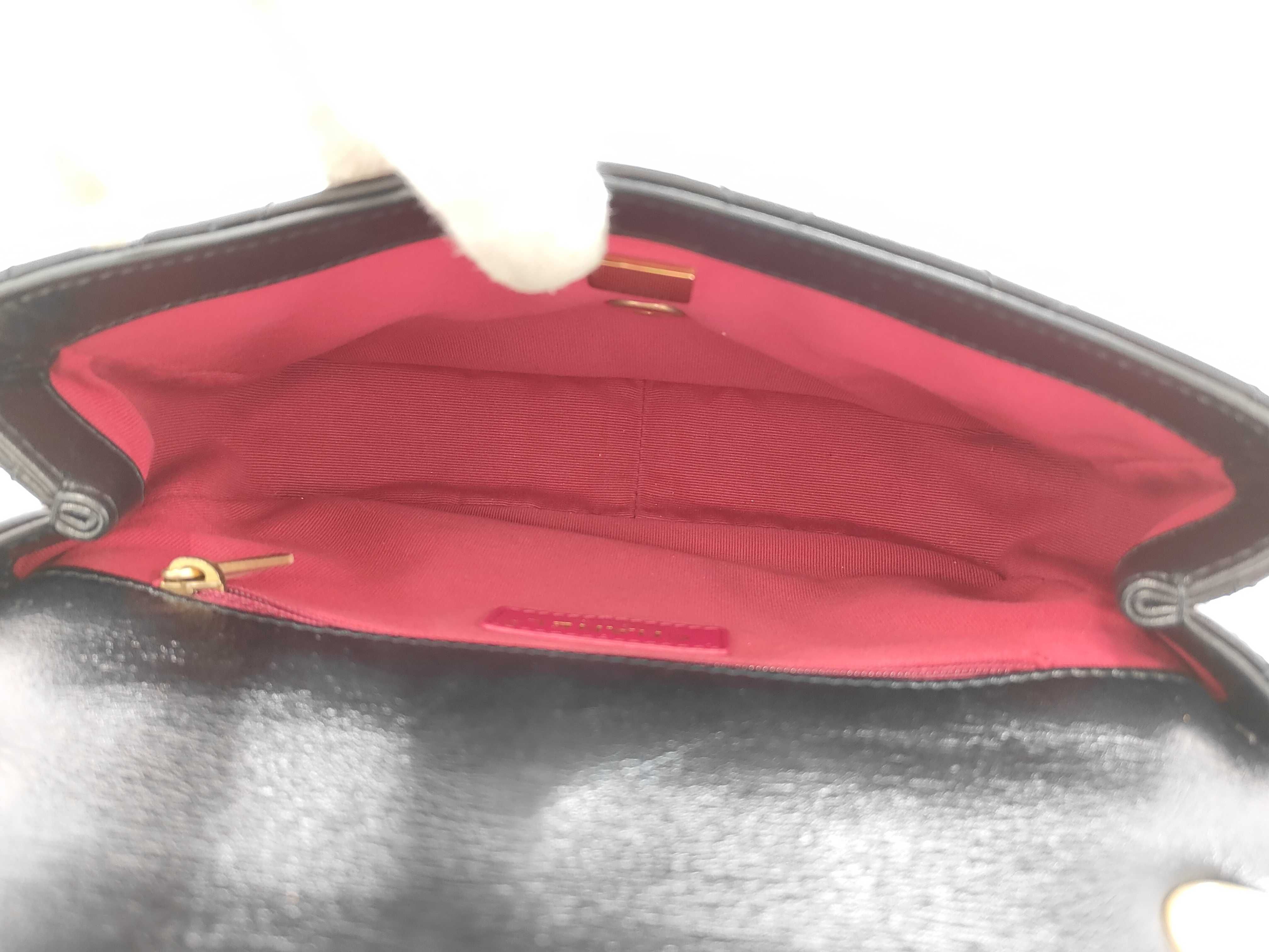 Matelassé Chain Shoulder Bag, Black Lambskin, Pearl Coco Mark, Pearl Chain Shoulder Bag — view 11