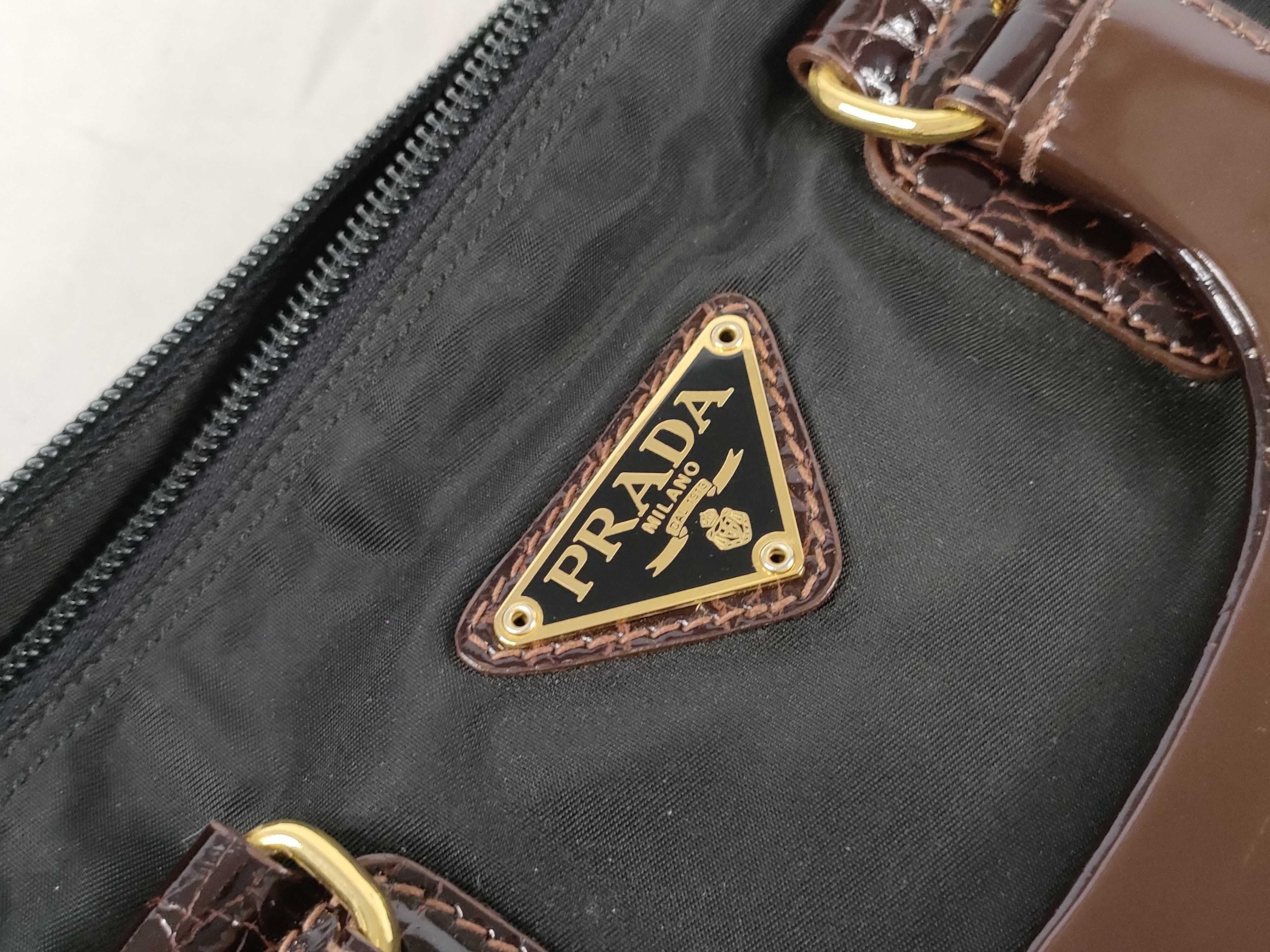 Nylon Prada Handbag Triangle Logo Black Bag Handbag — view 14