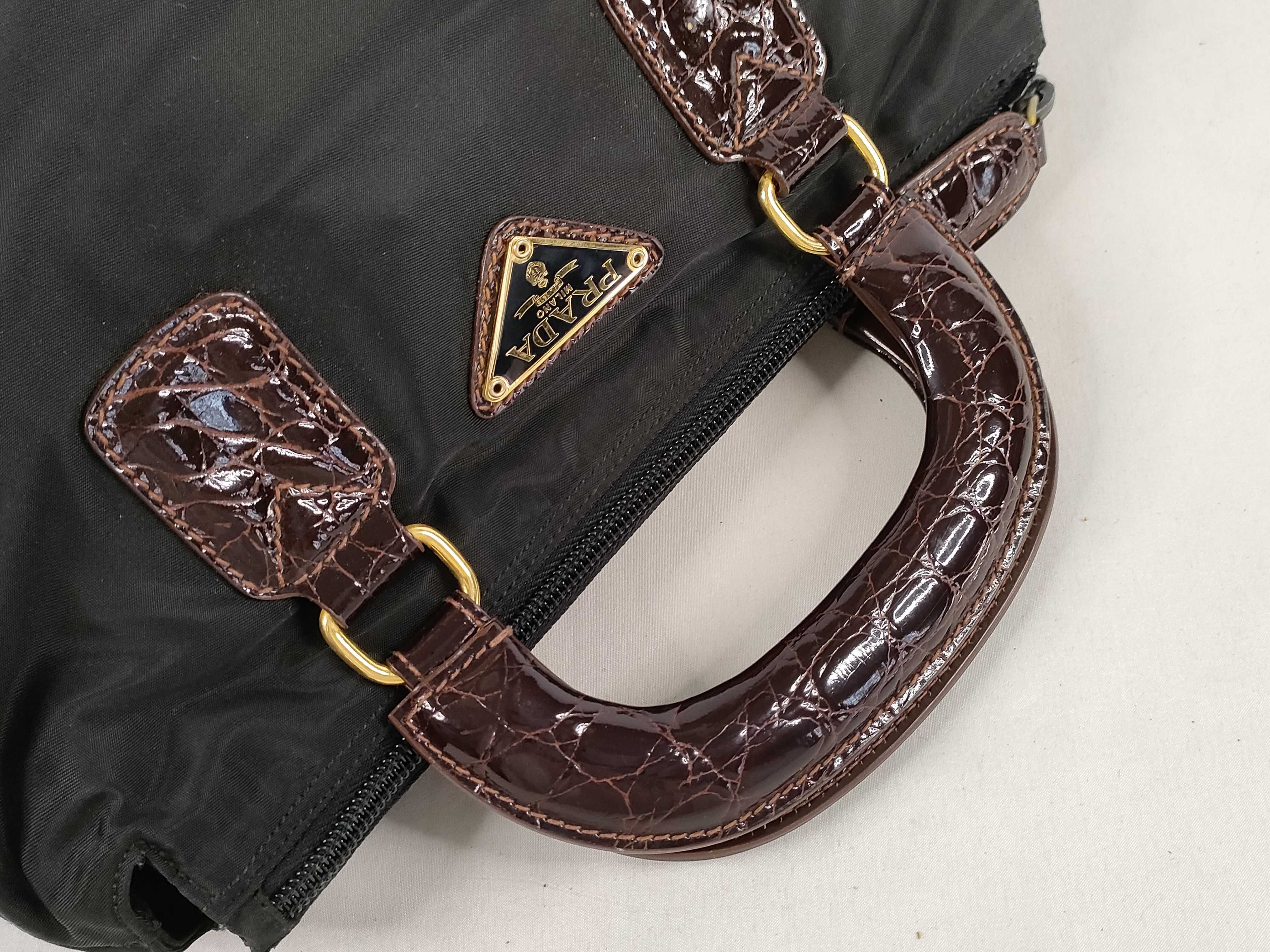 Nylon Prada Handbag Triangle Logo Black Bag Handbag — view 3