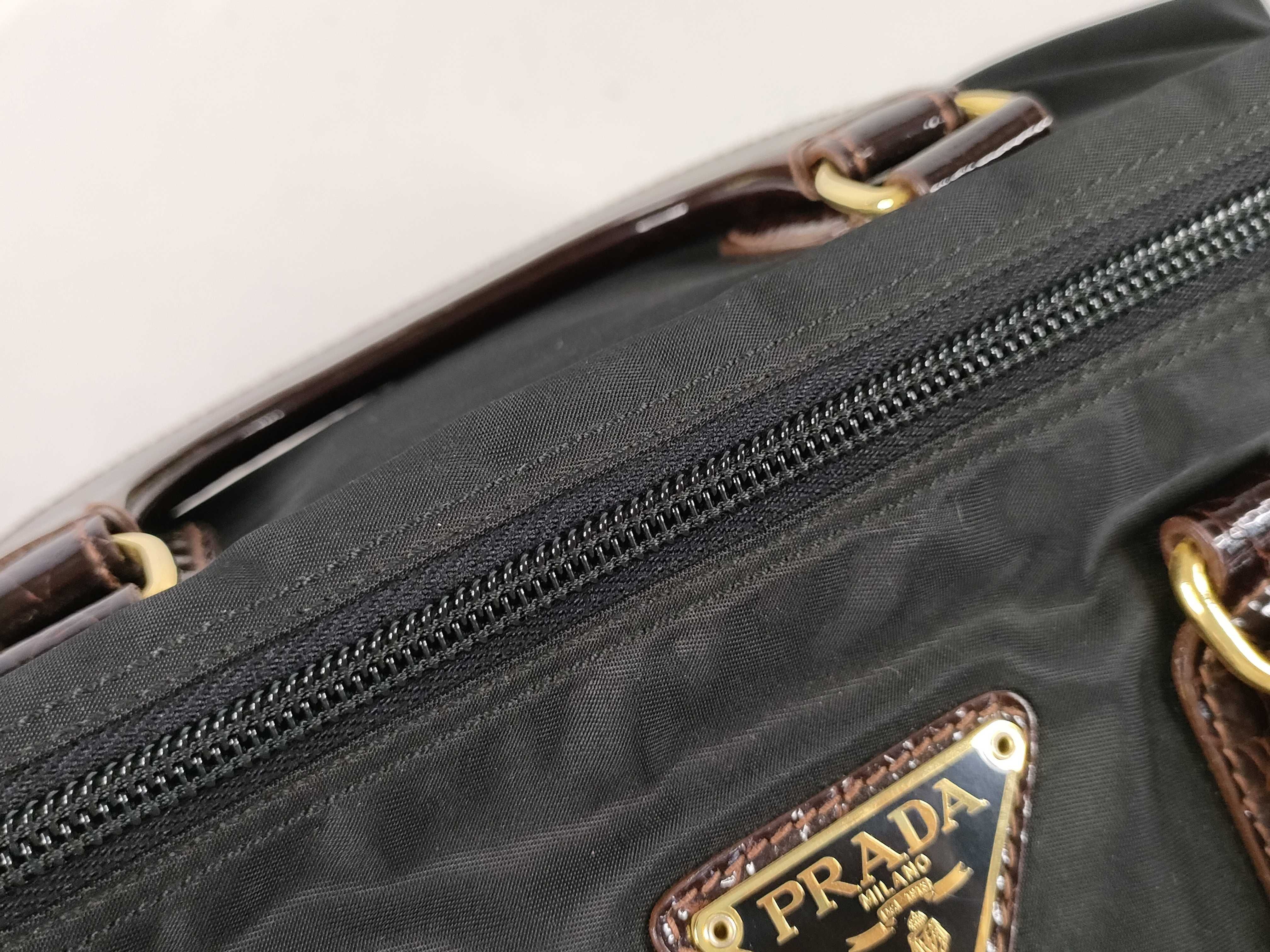 Nylon Prada Handbag Triangle Logo Black Bag Handbag — view 8