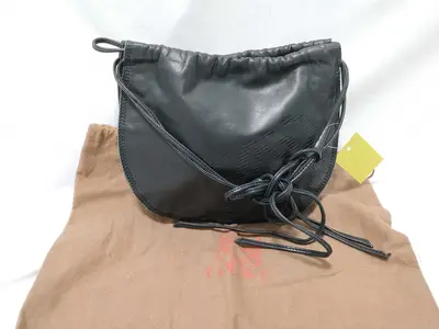 Shoulder Bag, Leather, Black