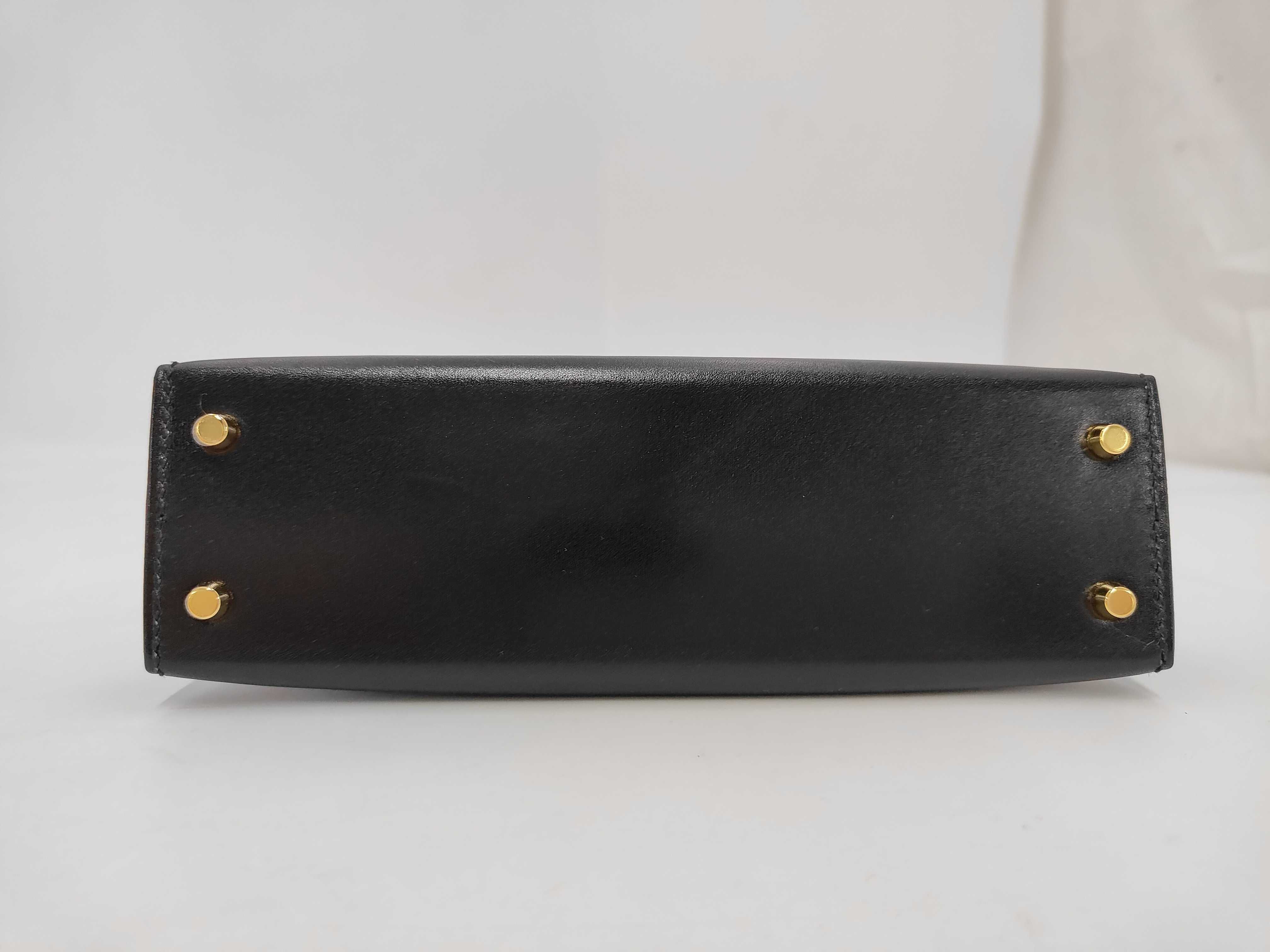 Mini Kelly II, B stamp, black box calf leather, gold hardware, dust bag, box, handbag. — view 3
