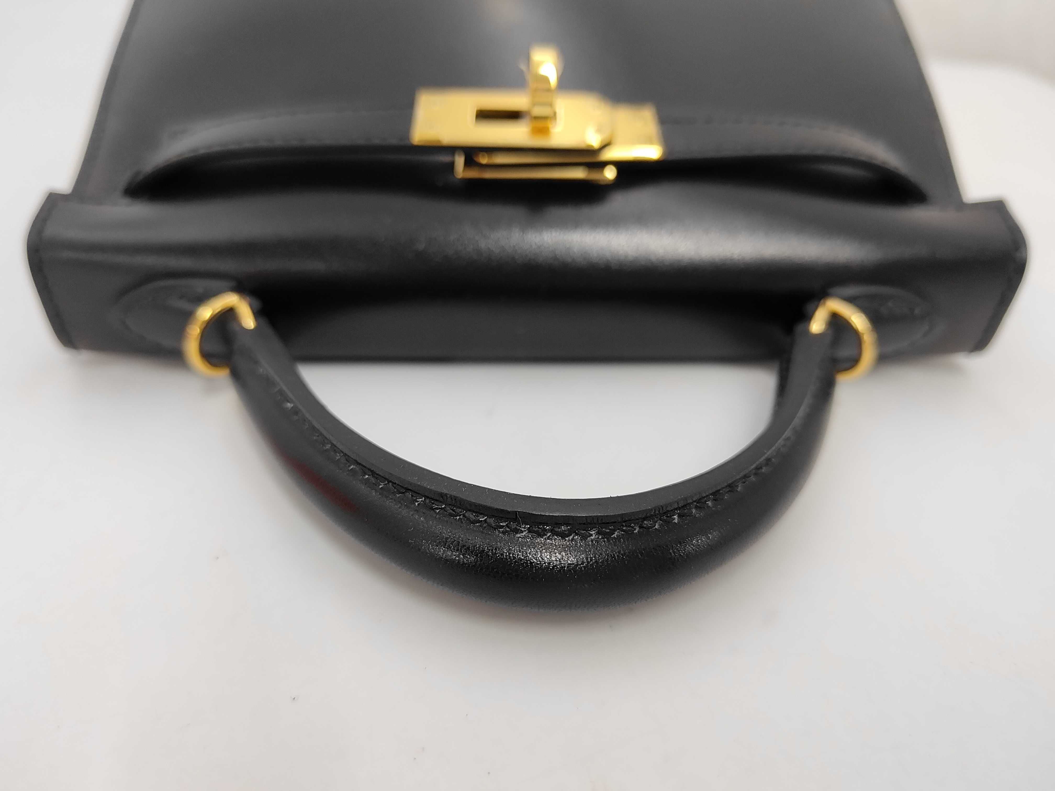 Mini Kelly II, B stamp, black box calf leather, gold hardware, dust bag, box, handbag. — view 5