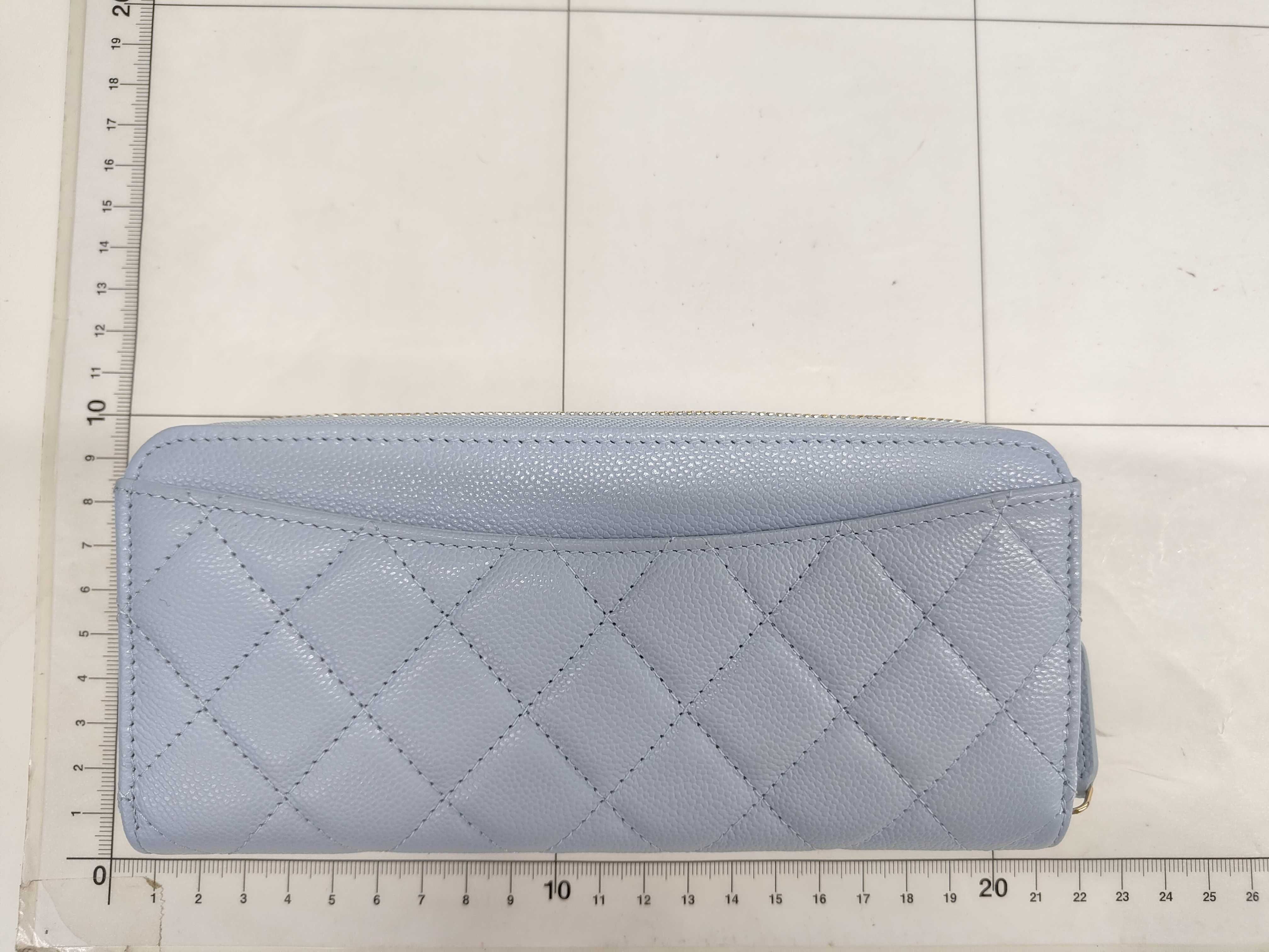 Classic Long Zip Wallet, Matelassé Caviar Skin, Long Wallet, Blue, AP5181 — view 2