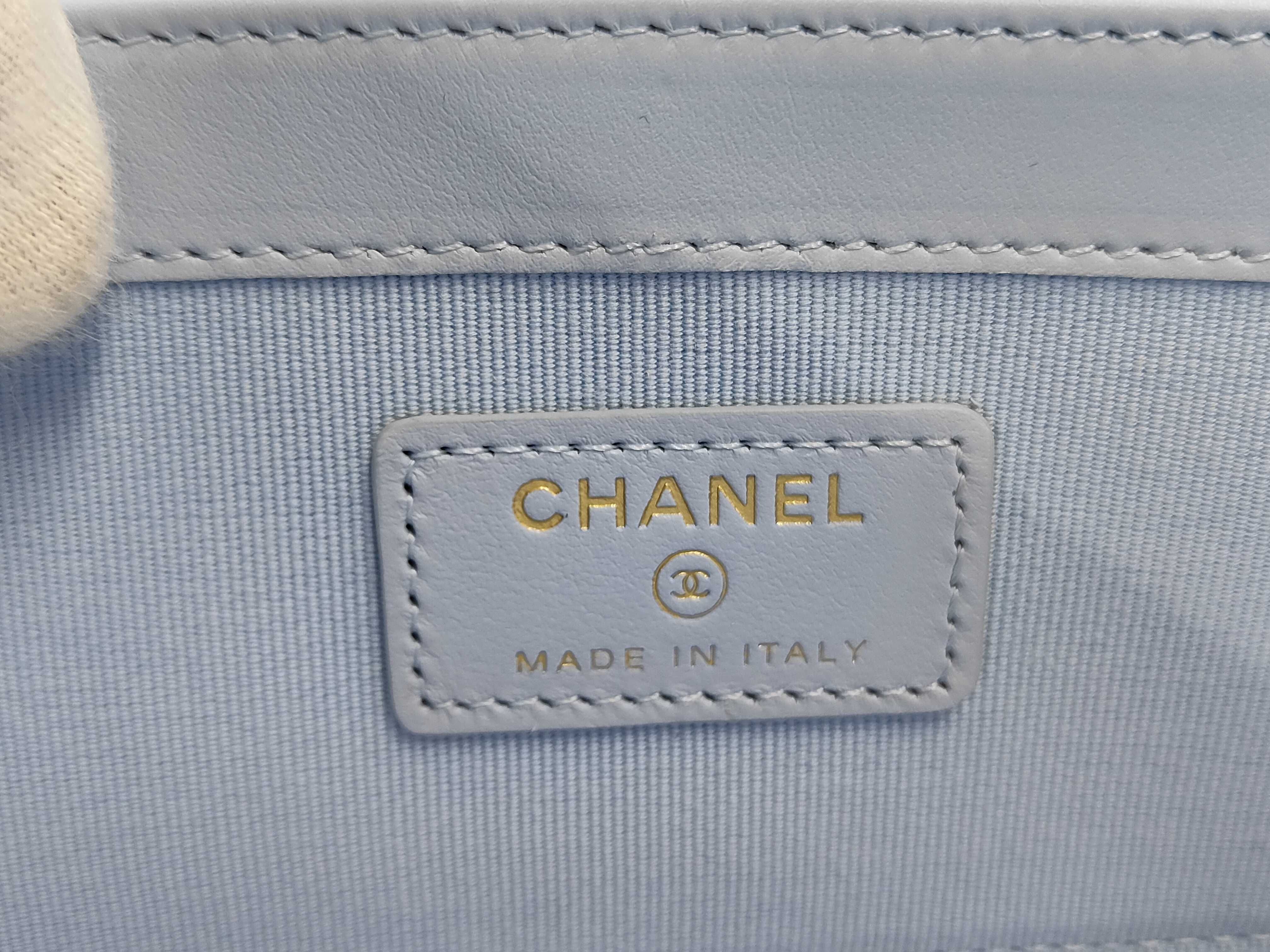 Classic Long Zip Wallet, Matelassé Caviar Skin, Long Wallet, Blue, AP5181 — view 10