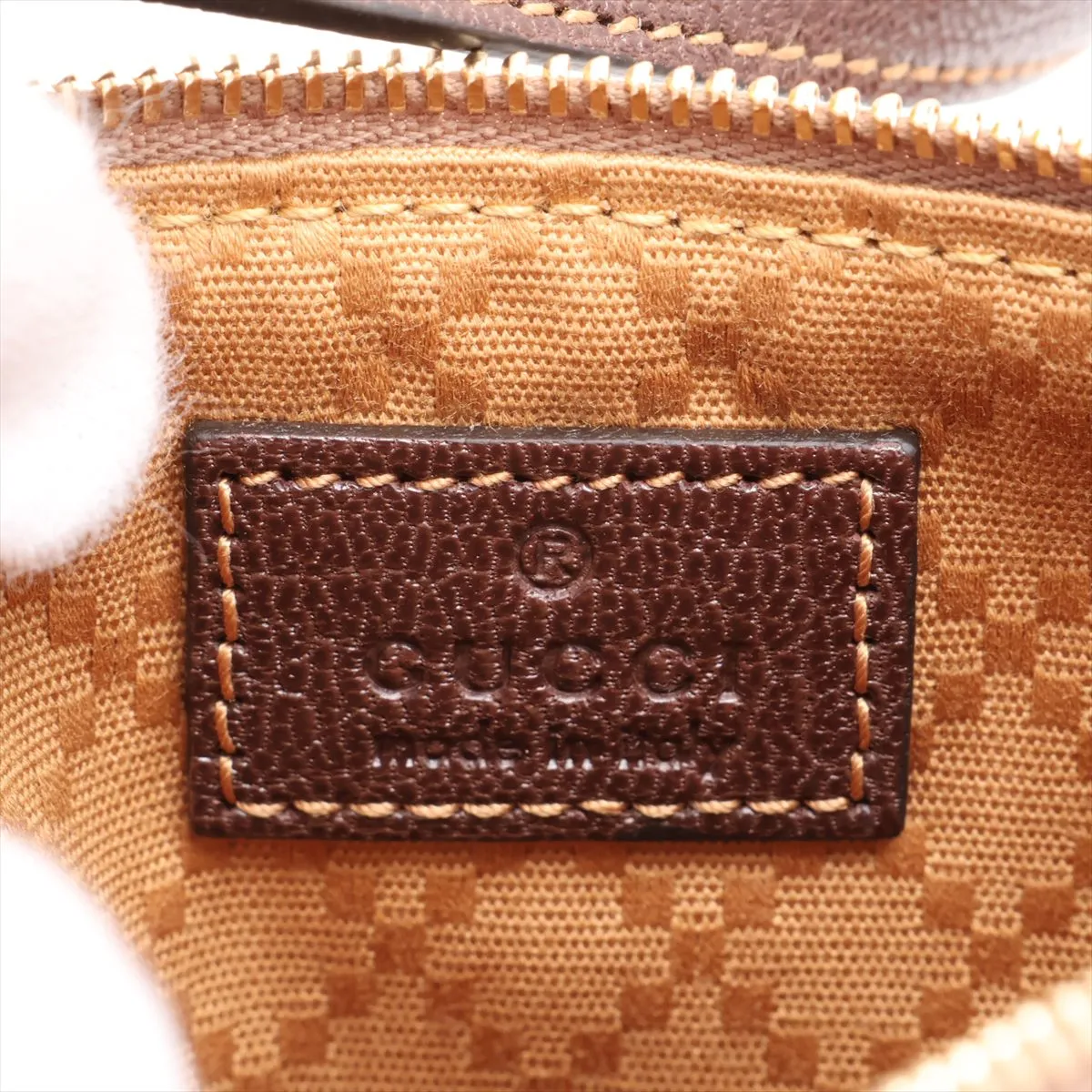 Coated GG Canvas Giglio Large Coated Canvas x Leather Tote Bag Beige x Brown 853971 — view 9