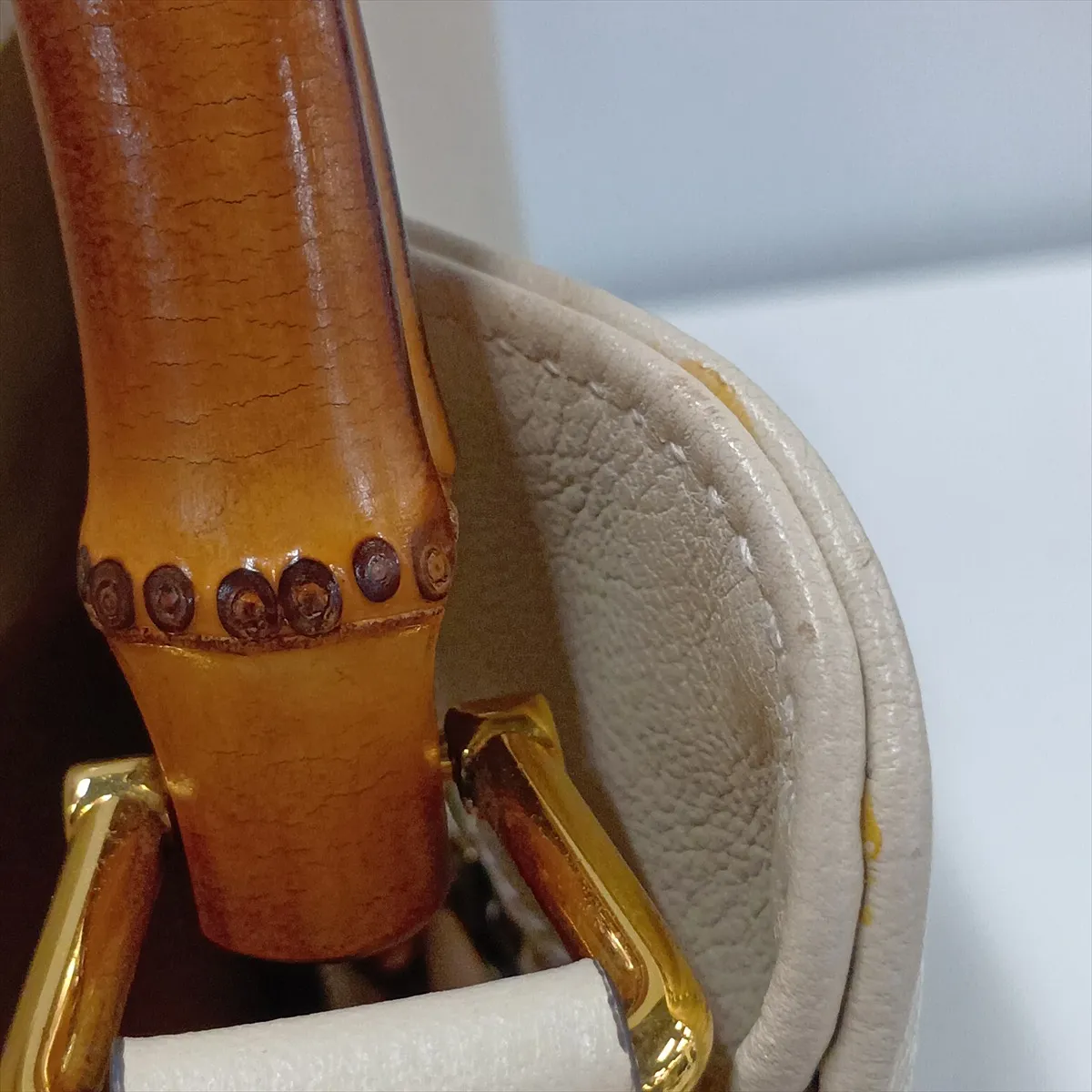 Bamboo Diana 746124 Leather 2-Way Handbag, Beige — view 12