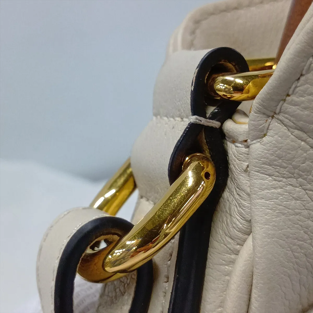 Bamboo Diana 746124 Leather 2-Way Handbag, Beige — view 13