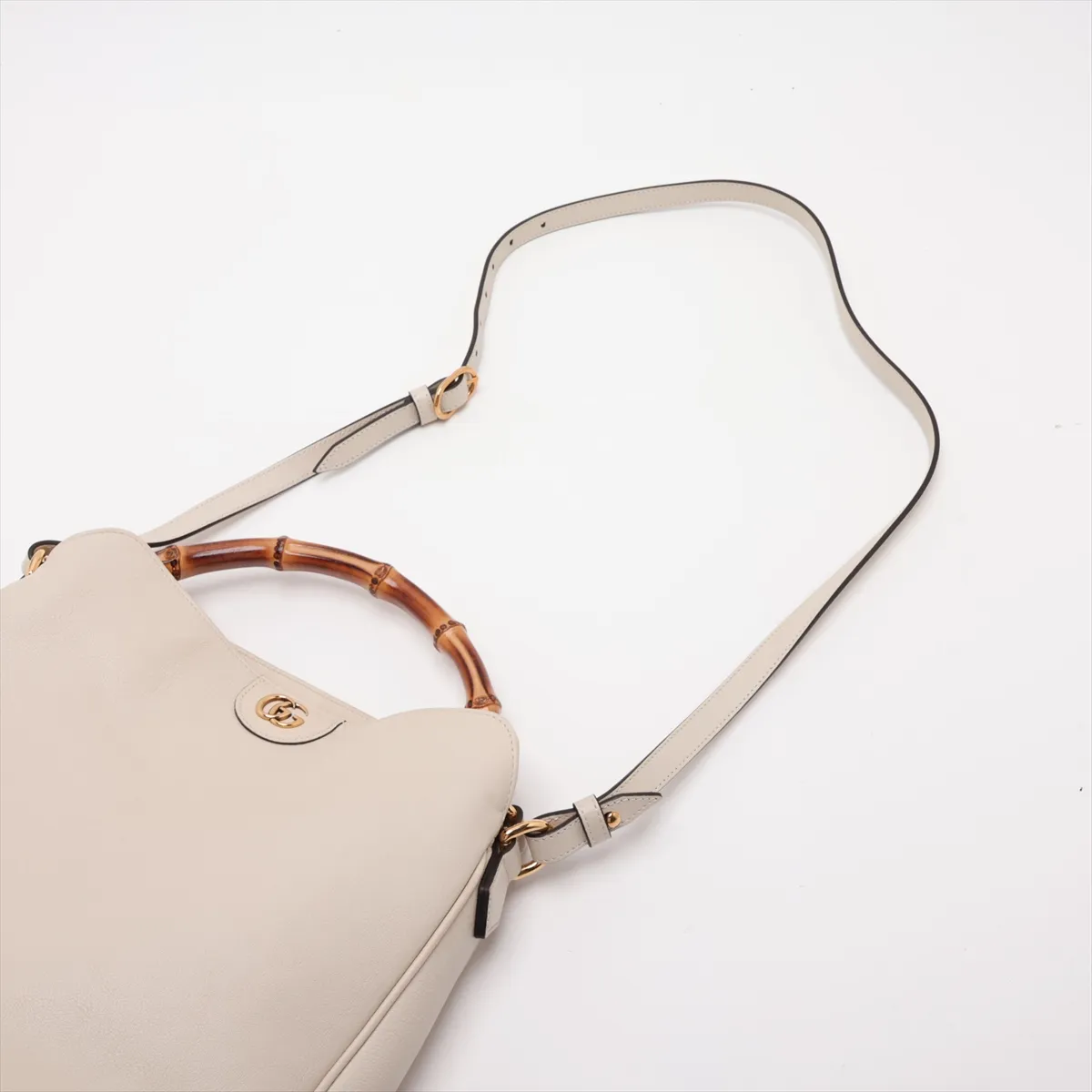 Bamboo Diana 746124 Leather 2-Way Handbag, Beige — view 7