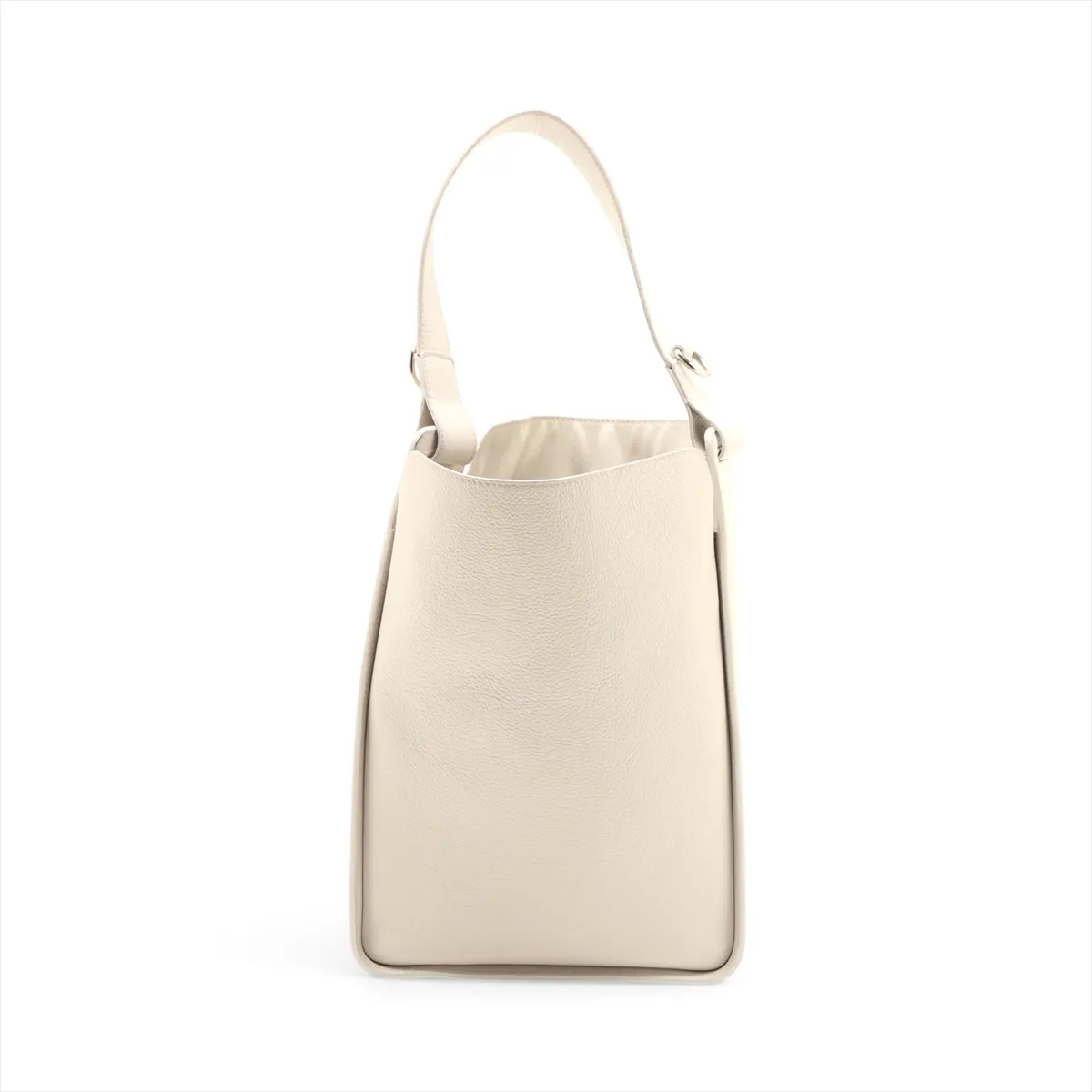 North-South Leather 2-Way Shoulder Bag, White, 659920 — view 2