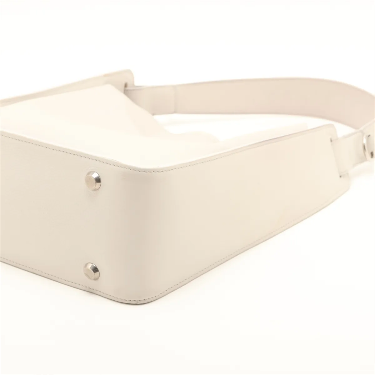North-South Leather 2-Way Shoulder Bag, White, 659920 — view 3